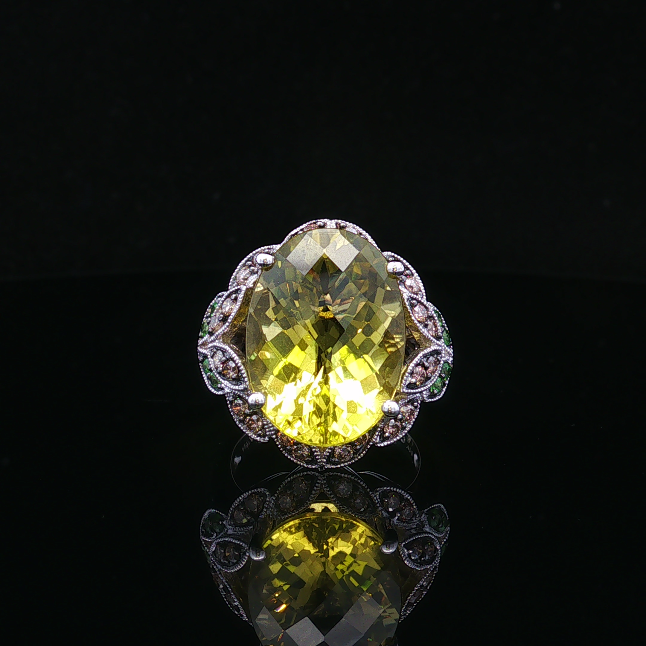 Callaine 14KW LeVian 15 CT Lemon Quartz Ring