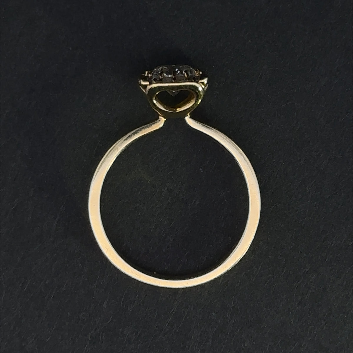 Lyra 18k Yellow Gold 1.06ctw Diamond Halo Engagement Ring