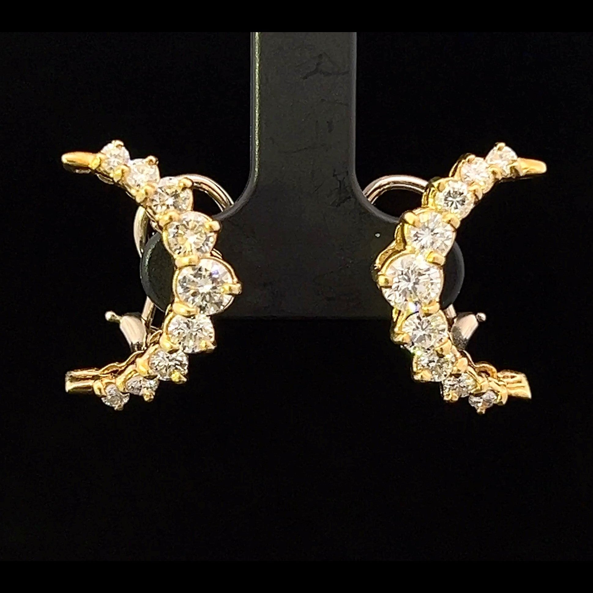 Christina 18K Yellow Gold 2.00 CTW Half-Moon Diamond Earrings