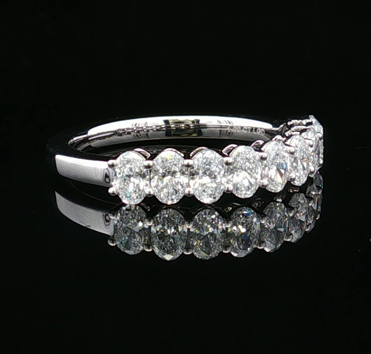 Odette 14KW Lab Grown Oval Diamond Band
