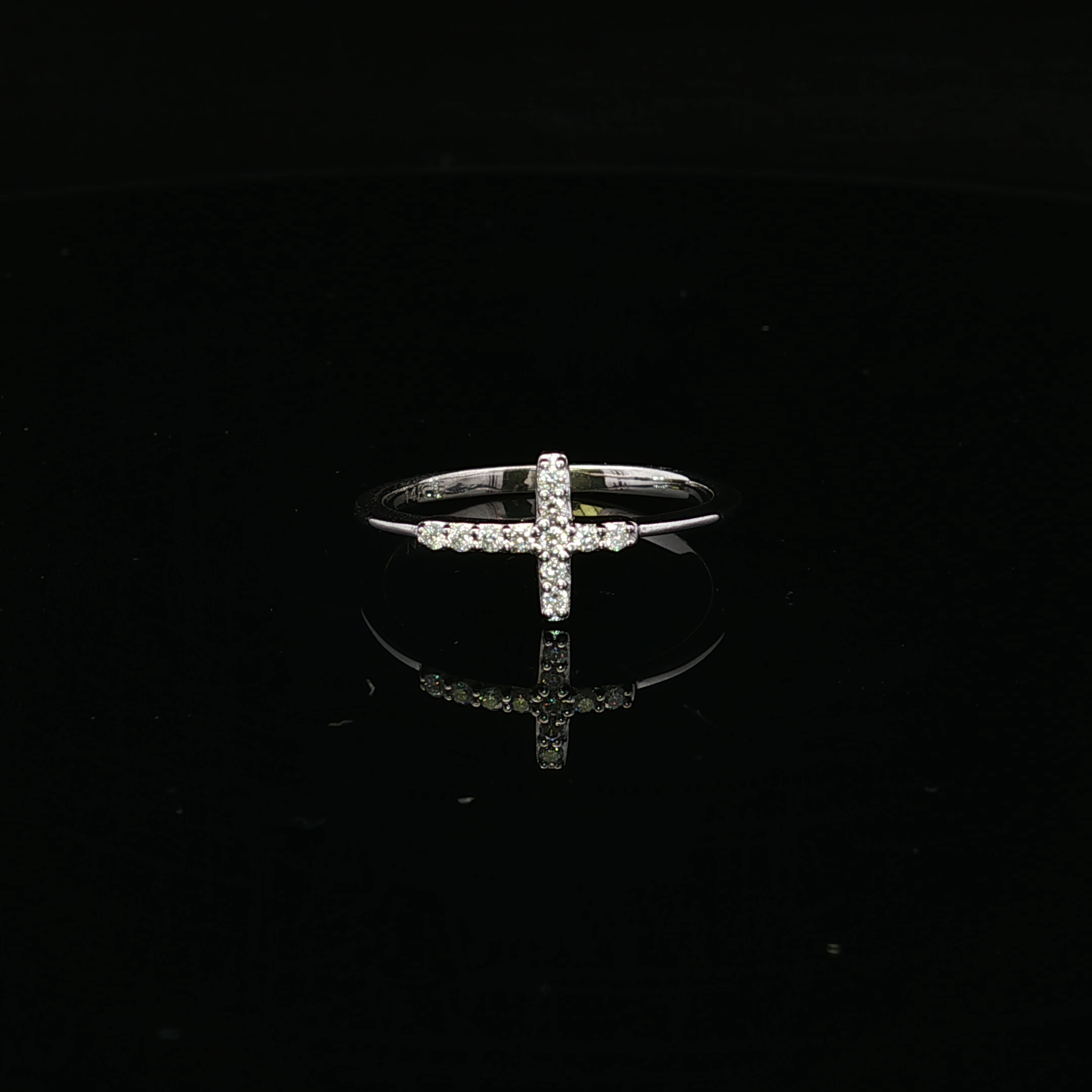 Alexis 14KW .05CTW Diamond Cross Ring