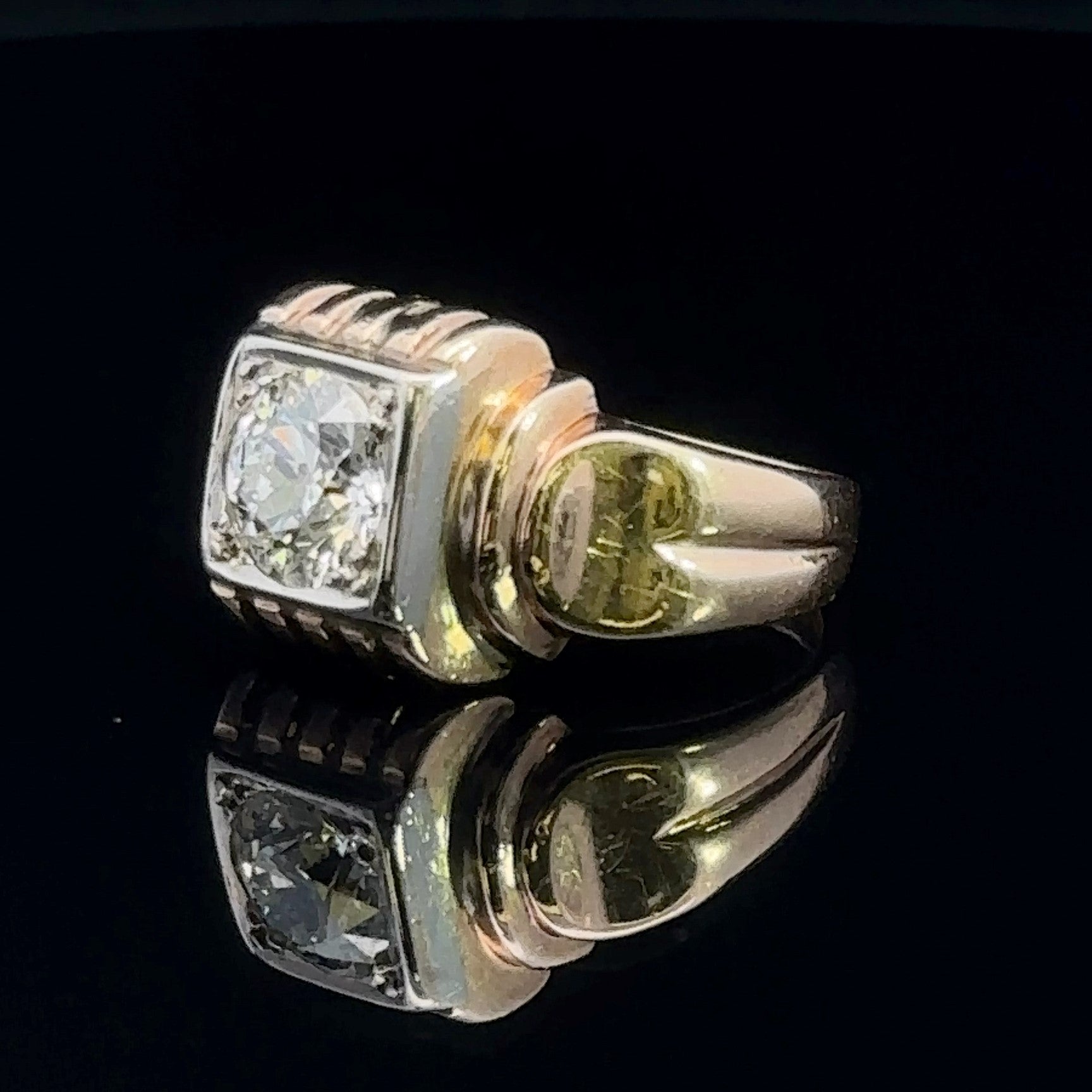 Cher 14K Yellow Gold Fashion Ring with 1.60ct F SI2 Diamond