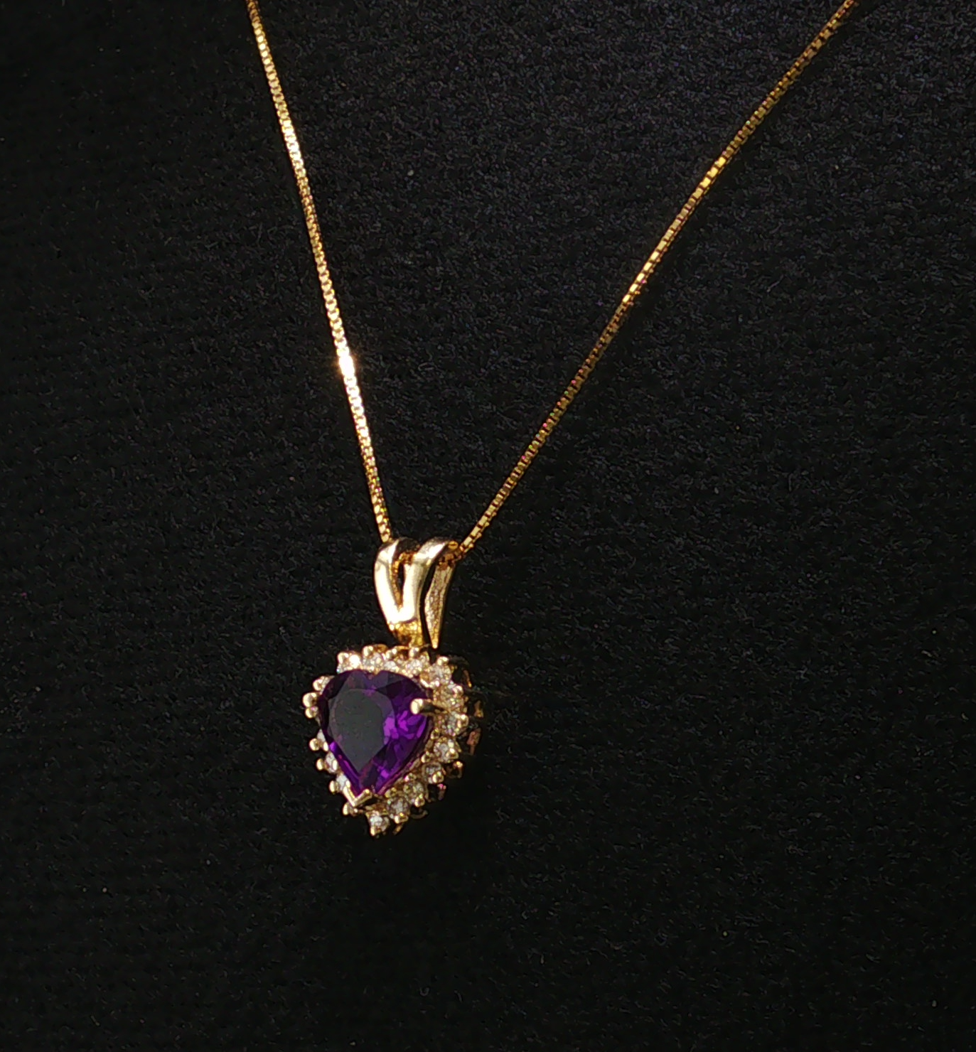 Winona 14K Yellow Gold Amethyst Heart Necklace