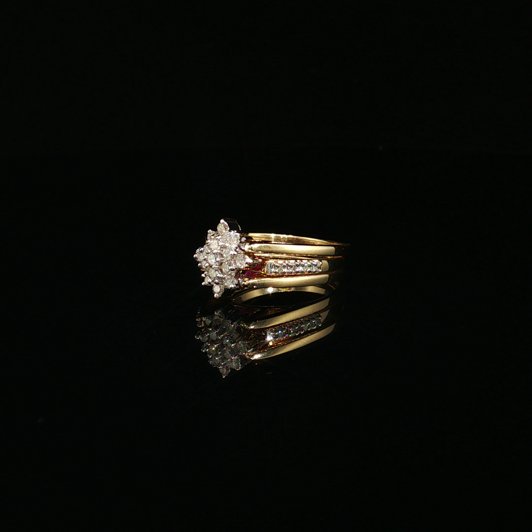 Bryony 14K Two-Tone Pink Sapphire & Diamond Ring Set