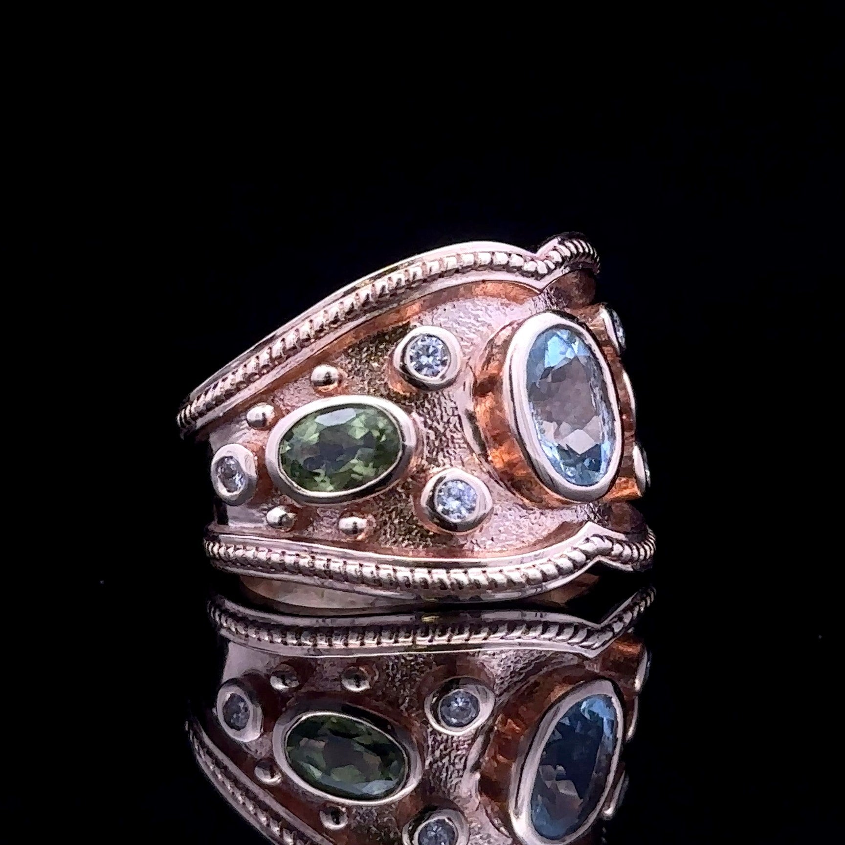 Avalon 14K Yellow Gold Fashion Ring with Aquamarine & Peridot