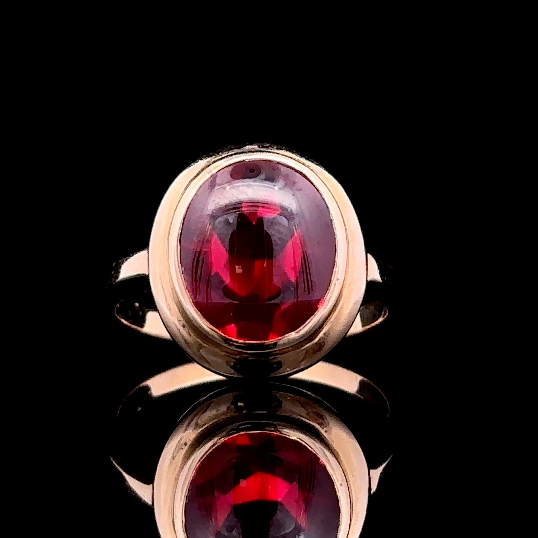 Skyler 14K Yellow Gold Cabochon Synthetic Ruby Ring