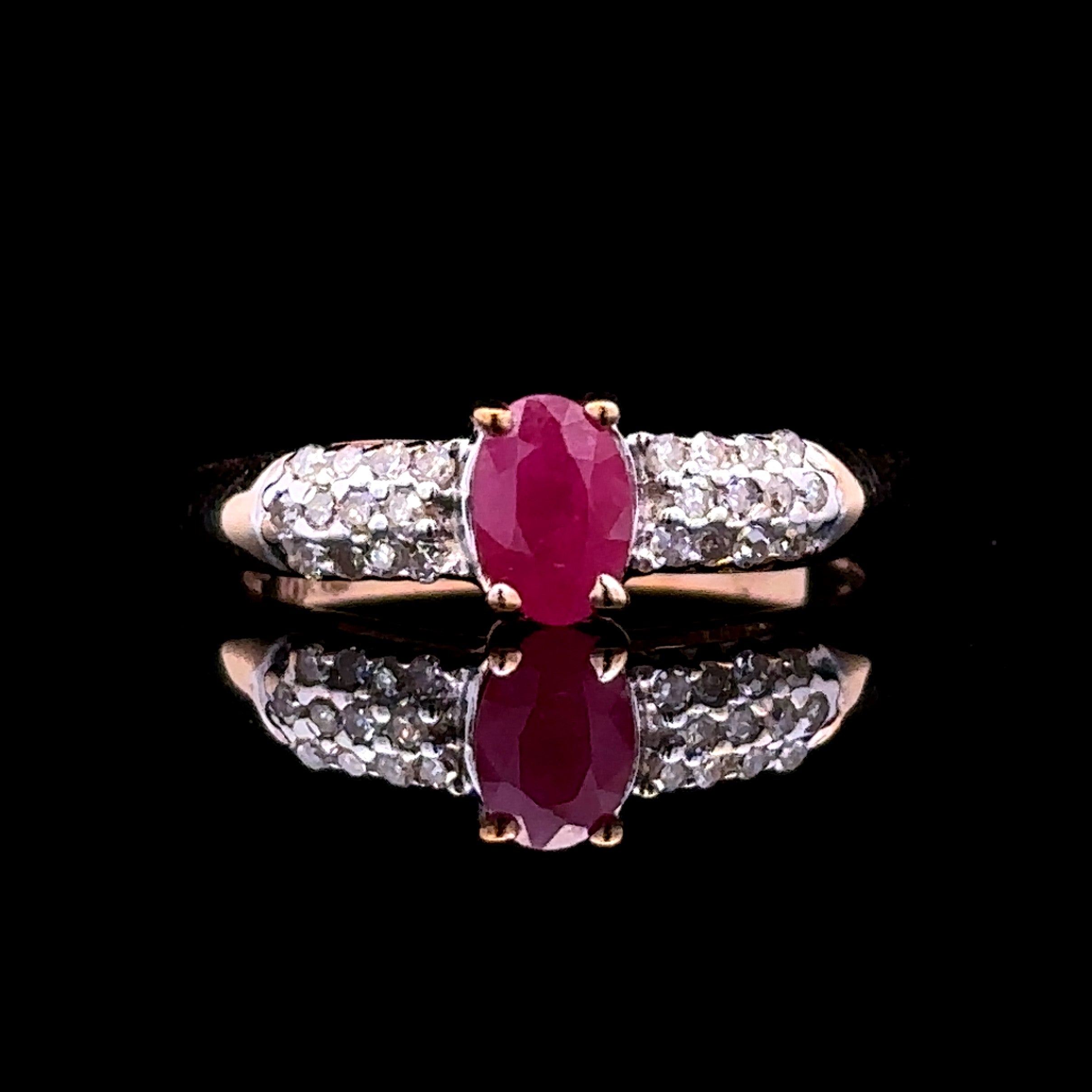Carolina 10K Yellow Gold Ruby and Diamond Ring