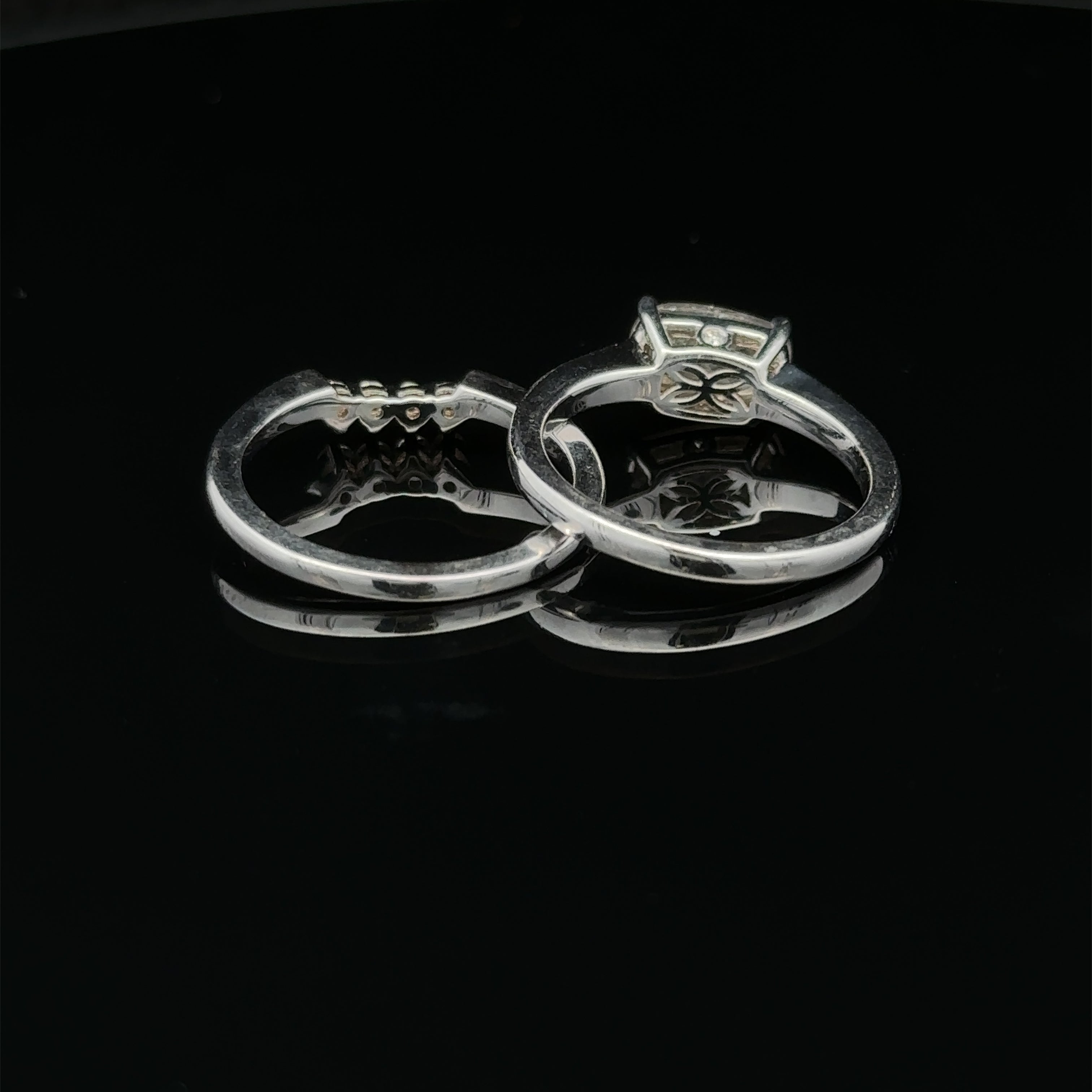 Summer 14K White Gold Salt & Pepper Diamond Wedding Set