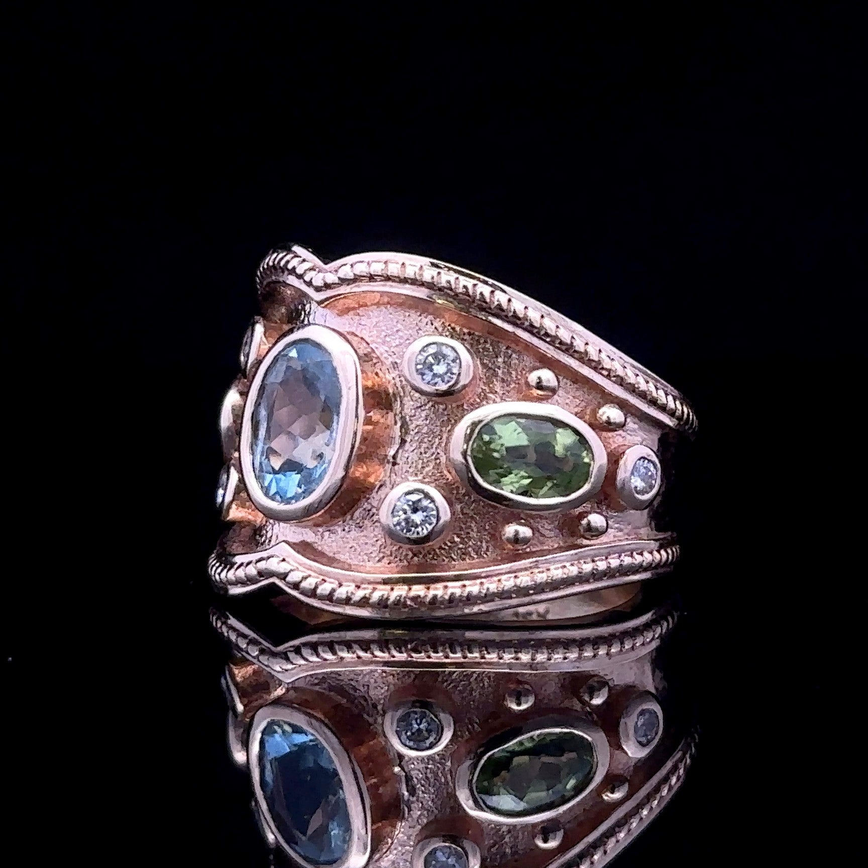 Avalon 14K Yellow Gold Fashion Ring with Aquamarine & Peridot