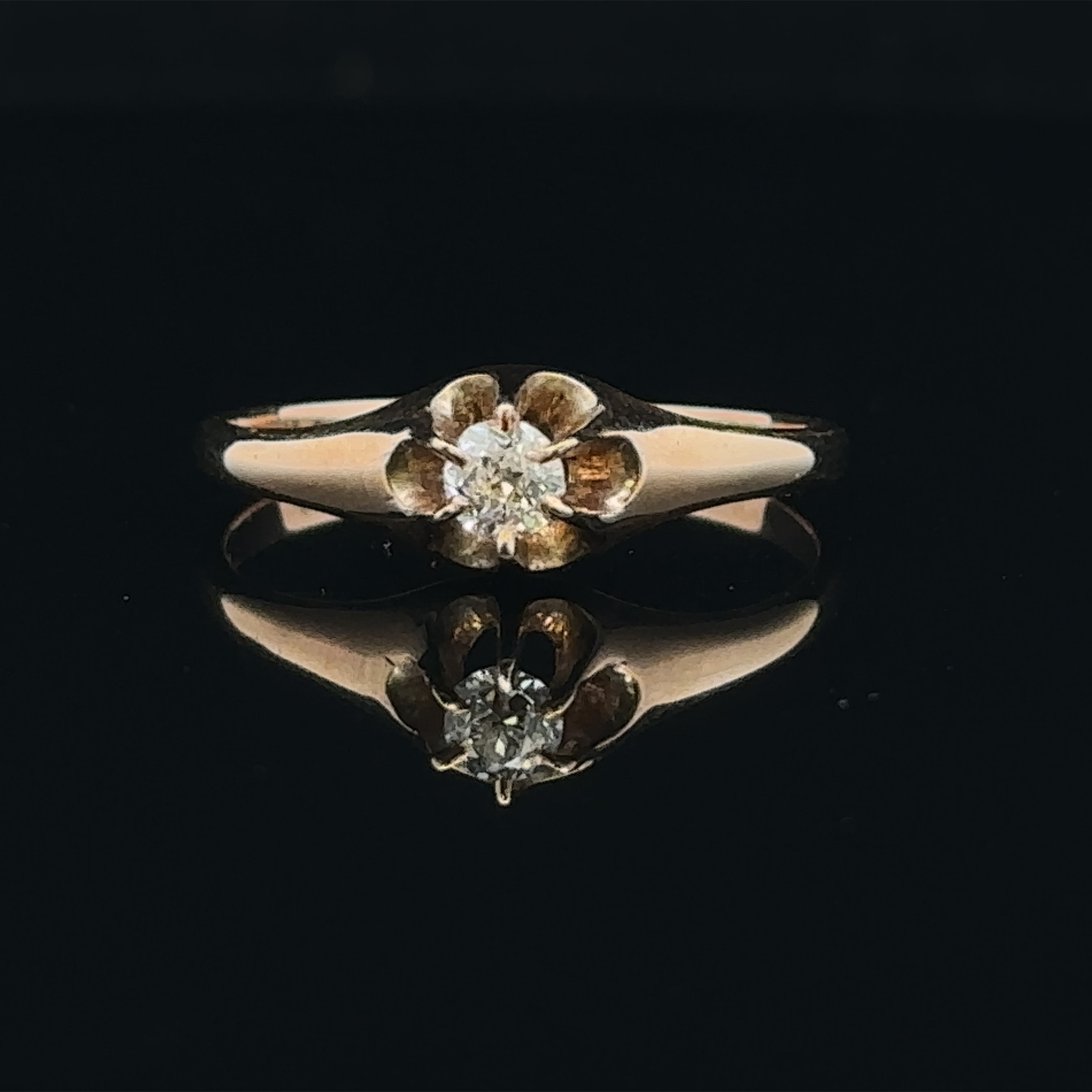 Nina 14KY .15CT Round Diamond Belcher Engagement Ring