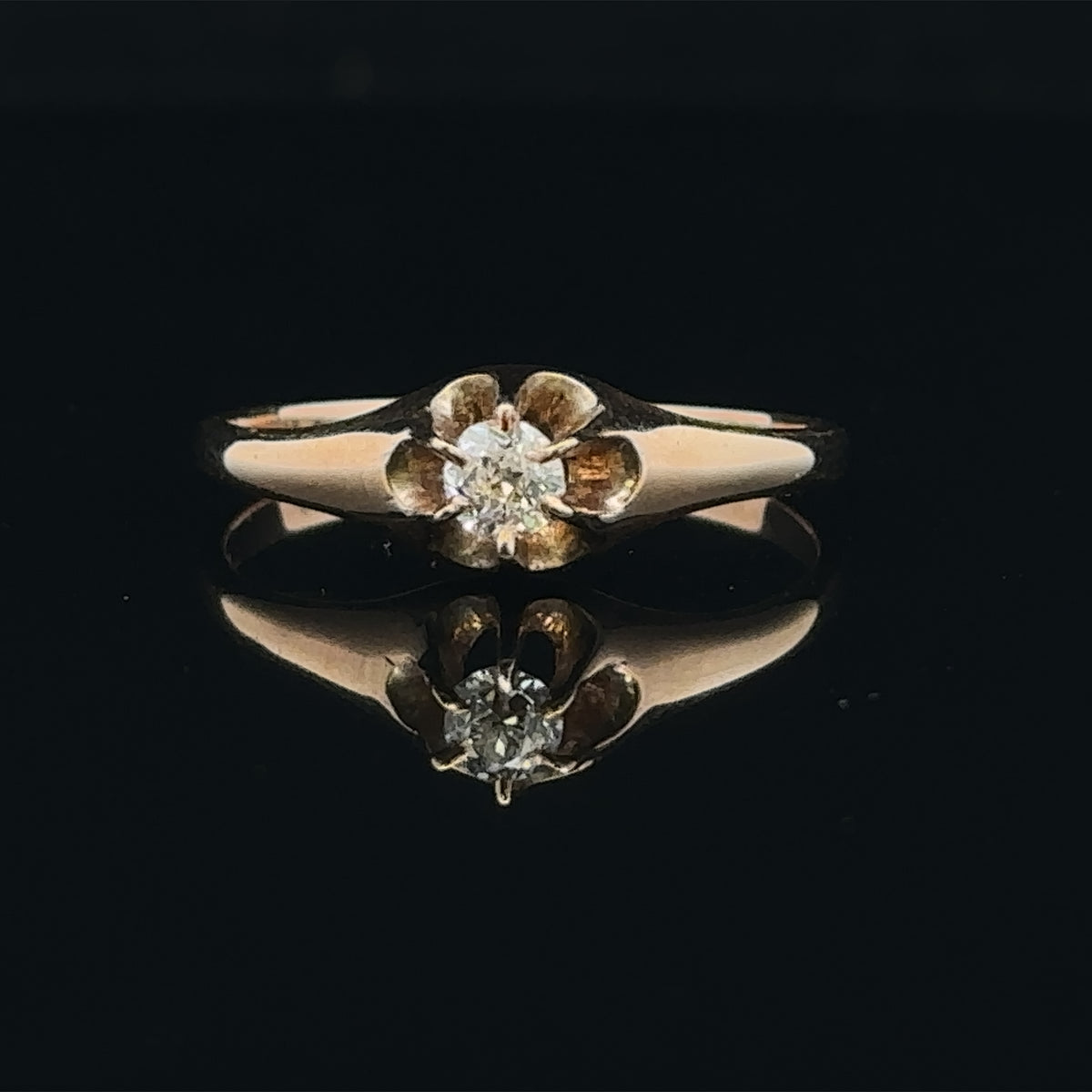 Nina 14KY .15CT Round Diamond Belcher Engagement Ring