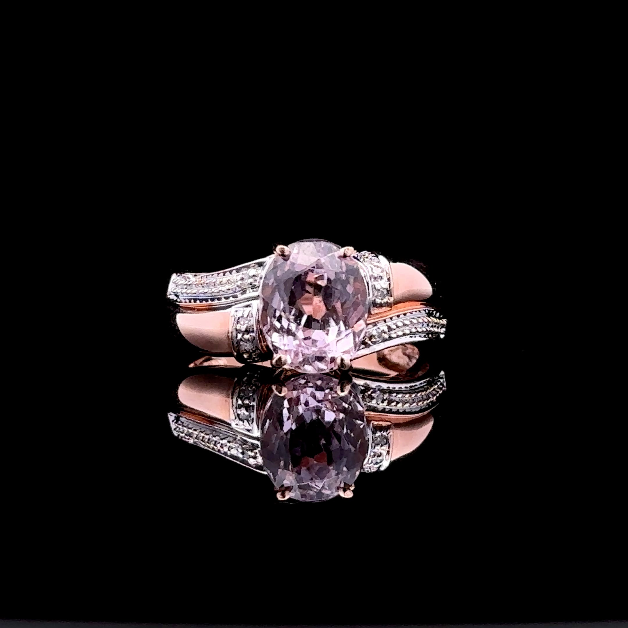 Yaritza 14K Rose Gold Pink Spinel and Diamond Ring