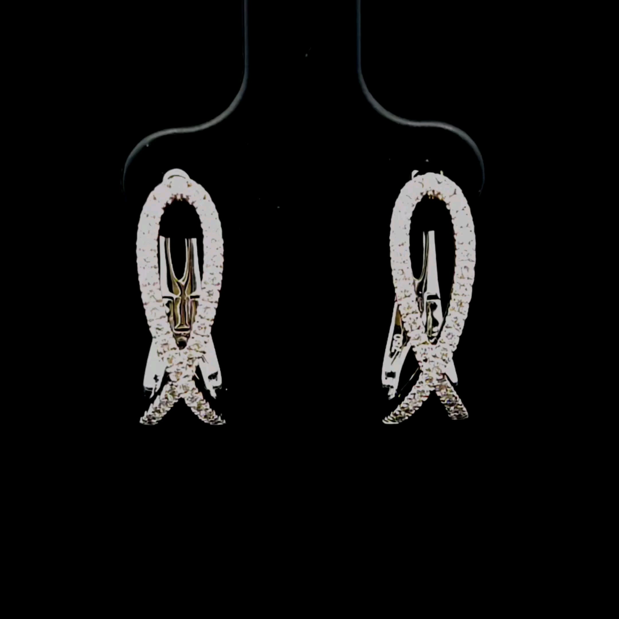 Arlene 18K White Gold Twisted Hoop Earrings with Diamonds