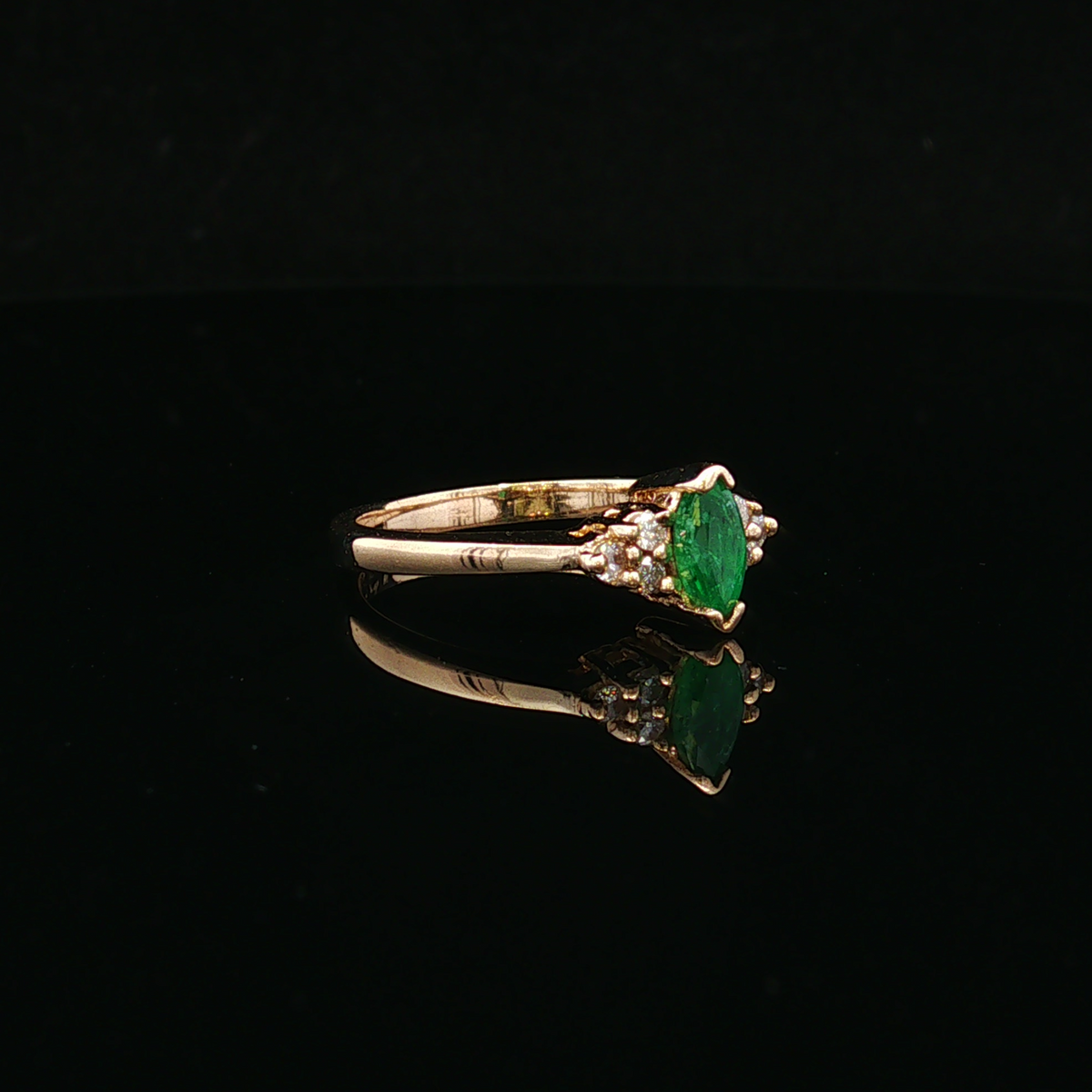 Wrenlyn 14K Yellow Gold Emerald & Diamond Ring