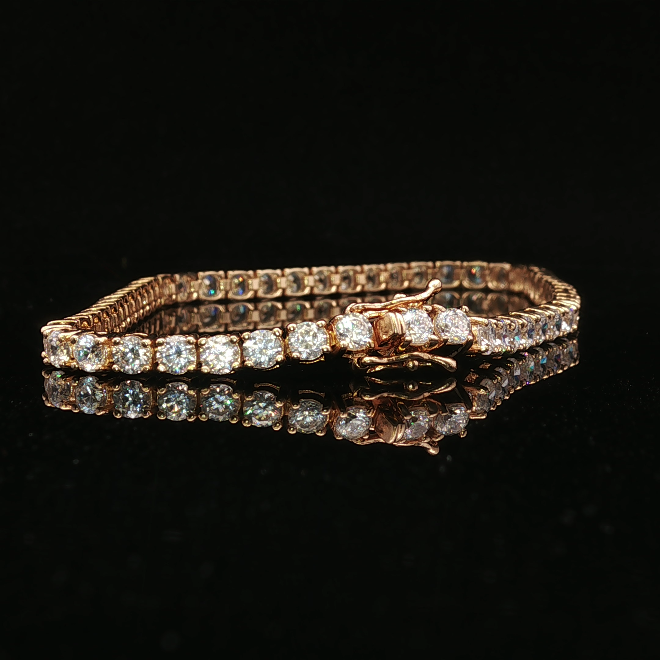14K Yellow Gold Cubic Zirconia Tennis Bracelet