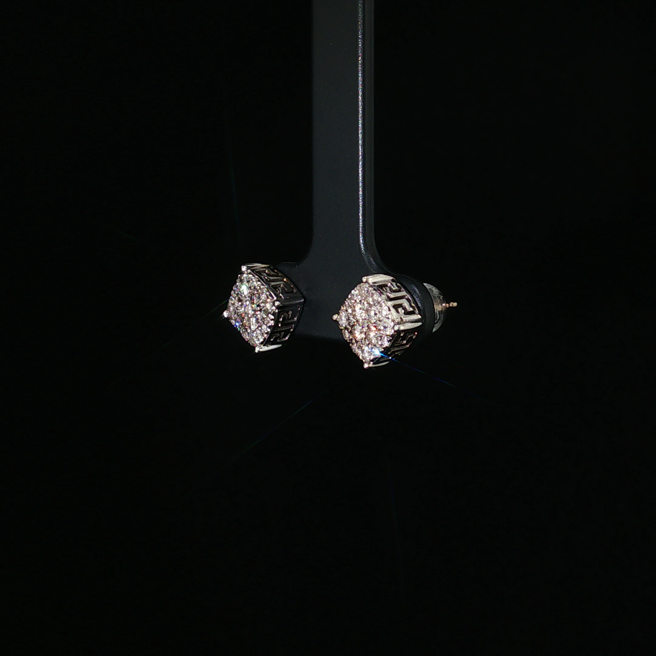 Alora 10K White Gold Cluster Diamond Stud Earrings