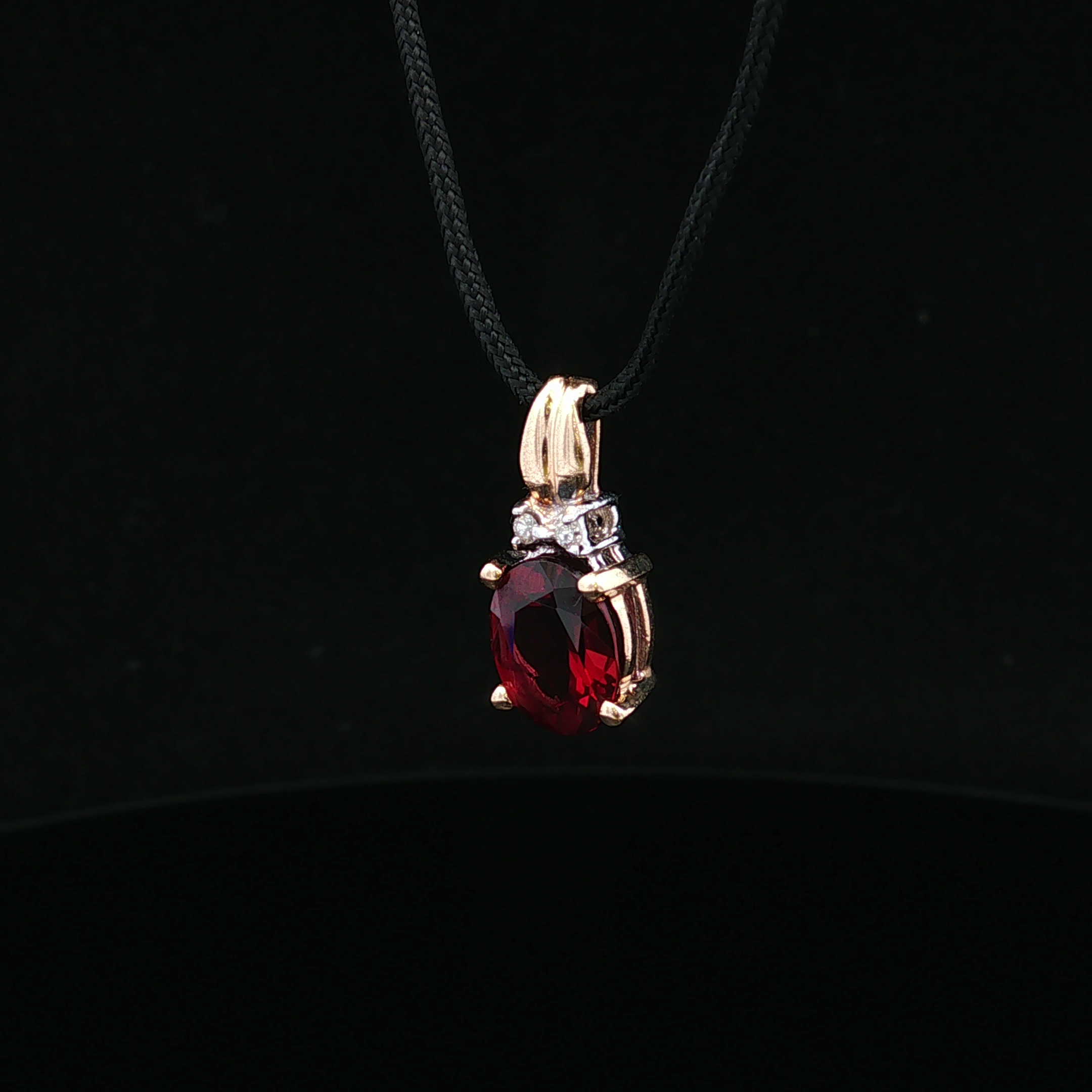 Esmerose 14K Yellow Gold Garnet & Diamond Pendant