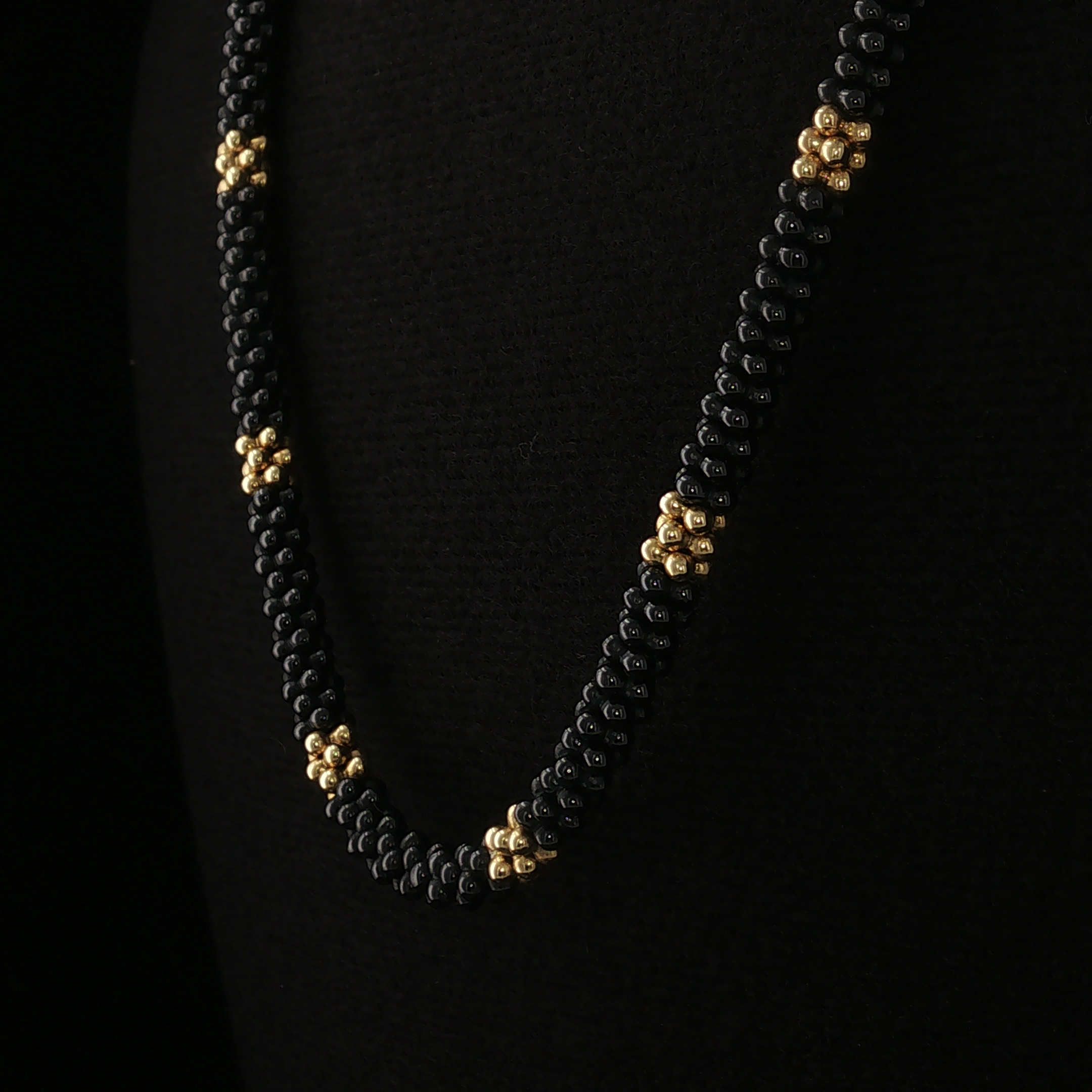 Bonita Lagos 18KY Gold & Black Ceramic Necklace