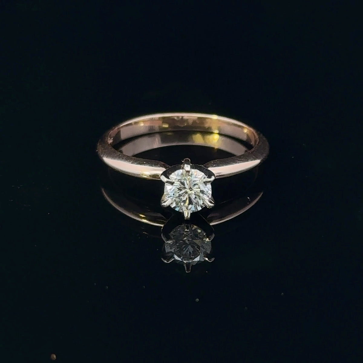 Bella 14k Two-Tone .50ct Diamond Solitaire Engagement Ring