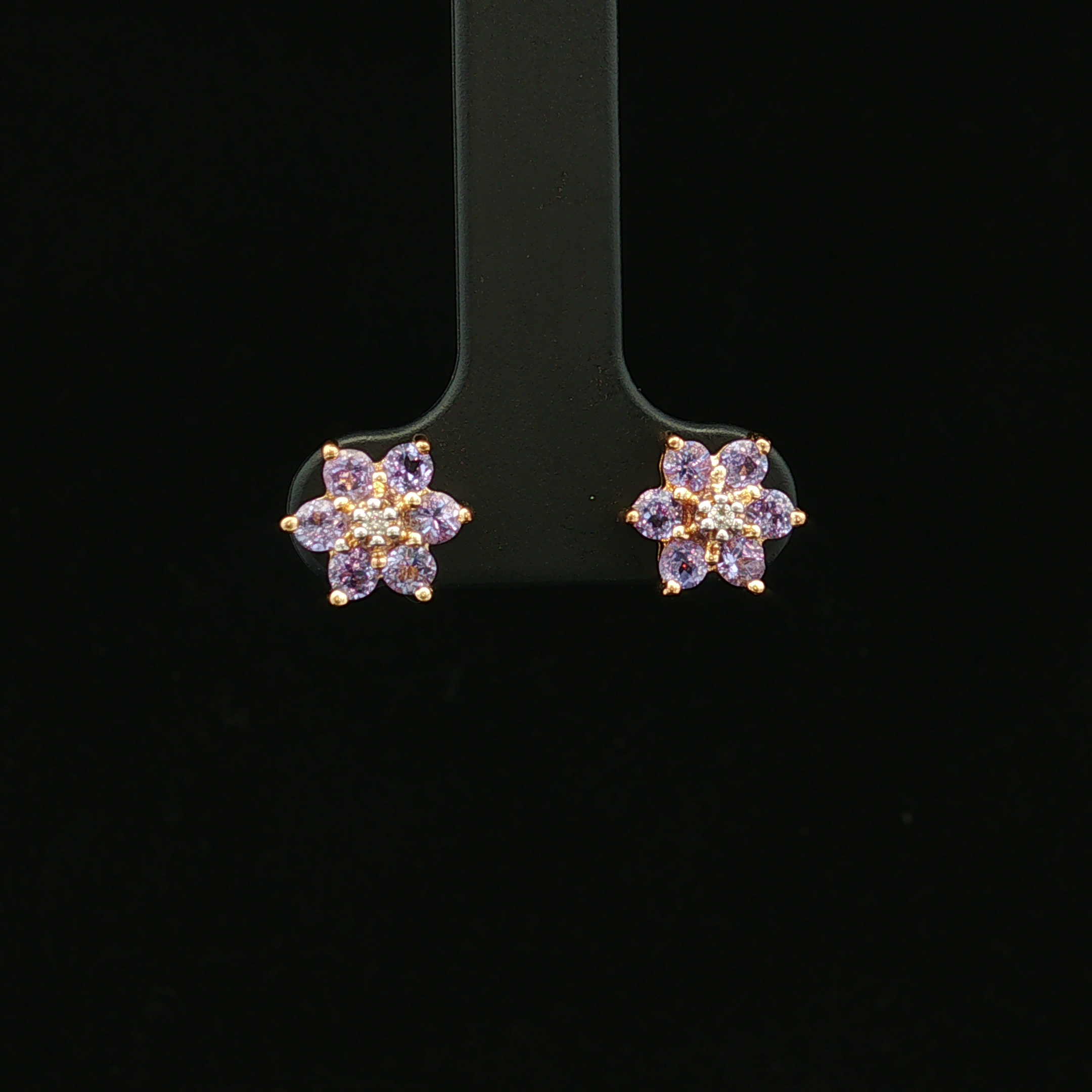 Rue 10K Yellow Gold Tanzanite & Diamond Earrings
