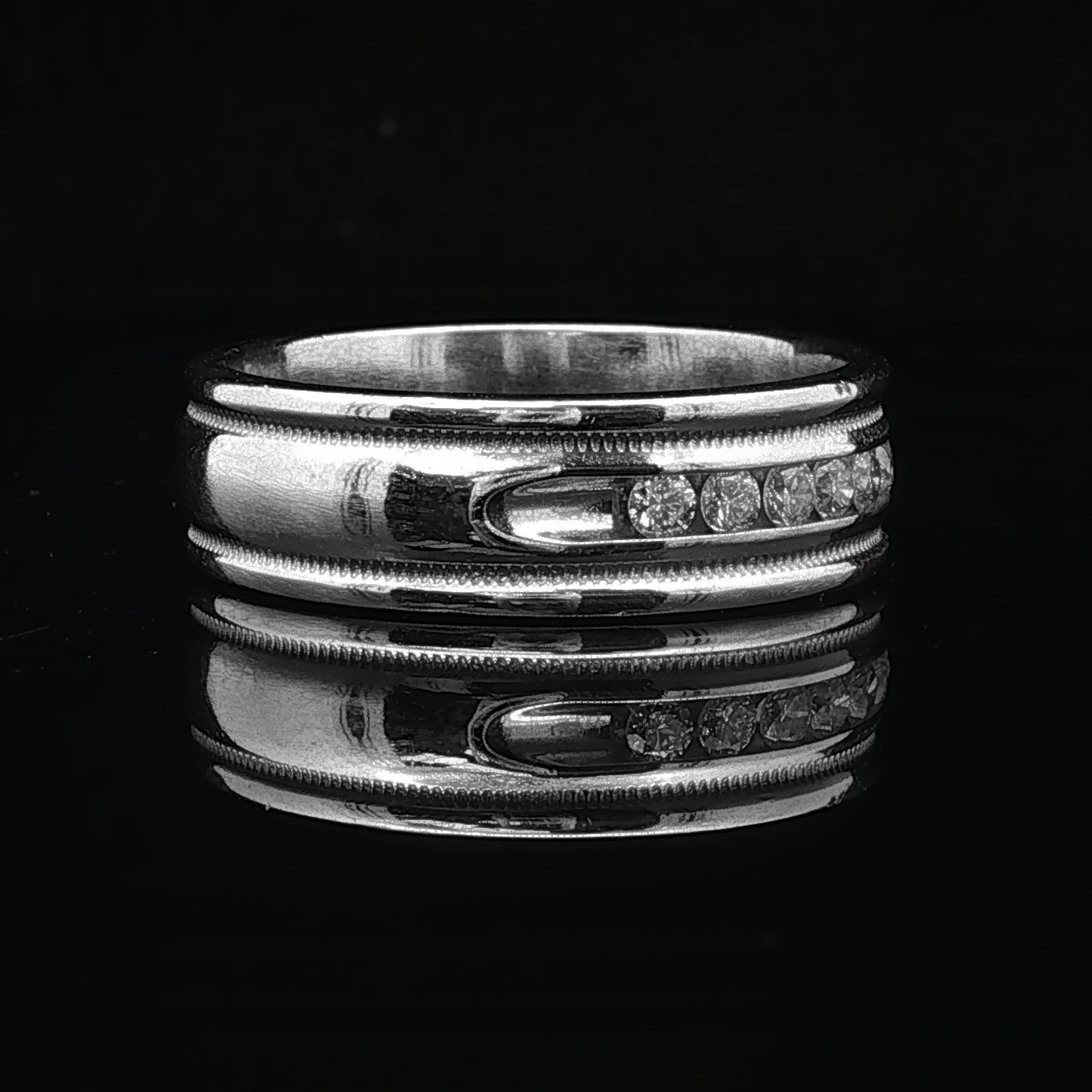 Micah Diamond Wedding Band in 14K White Gold