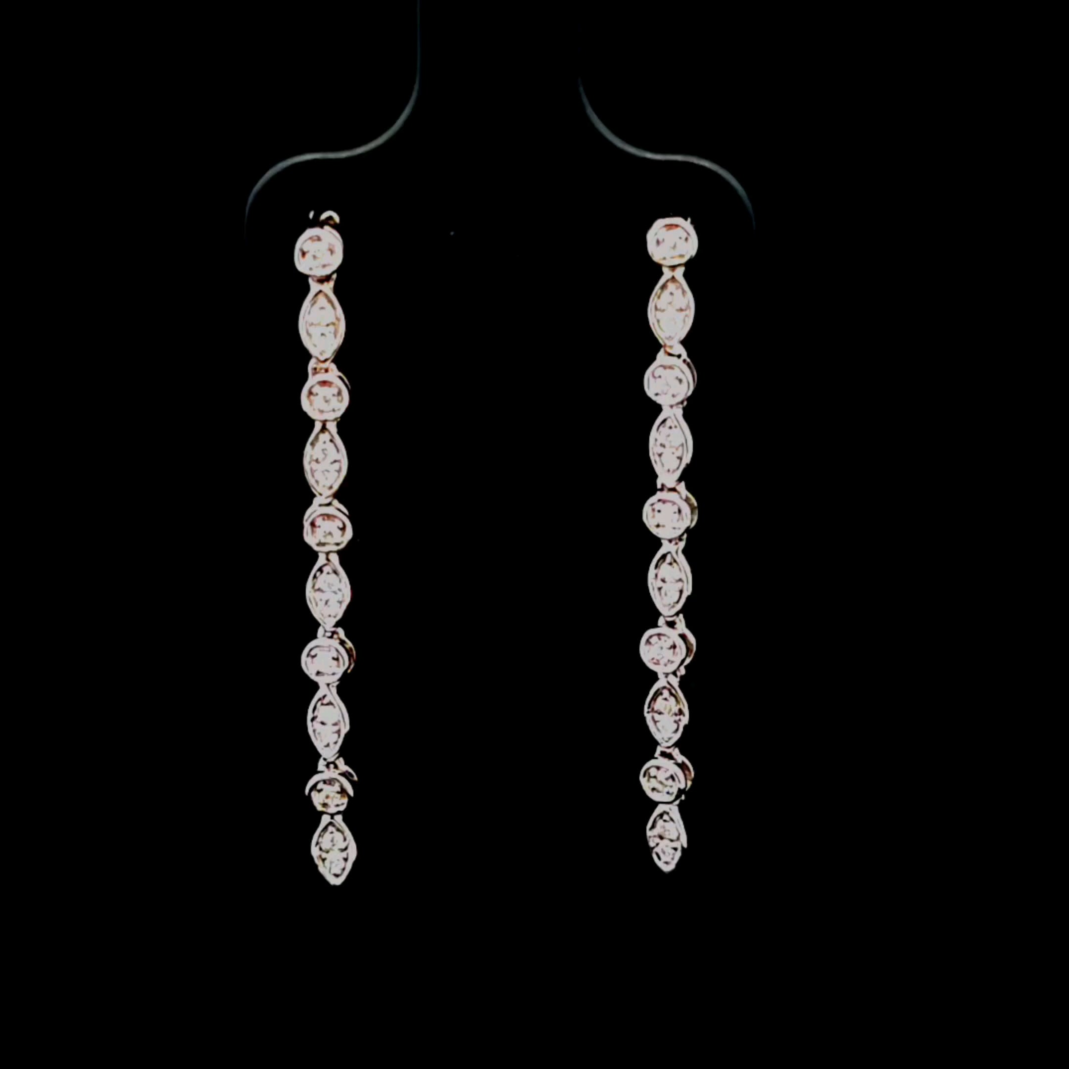 Eileen 18K White Gold Cascade Diamond Dangle Earrings