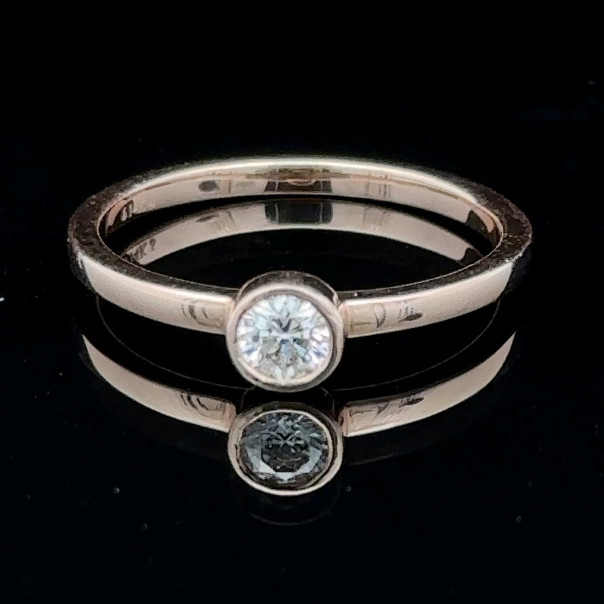 Maddie 14K Rose Gold .20ct Bezel Set Diamond Ring