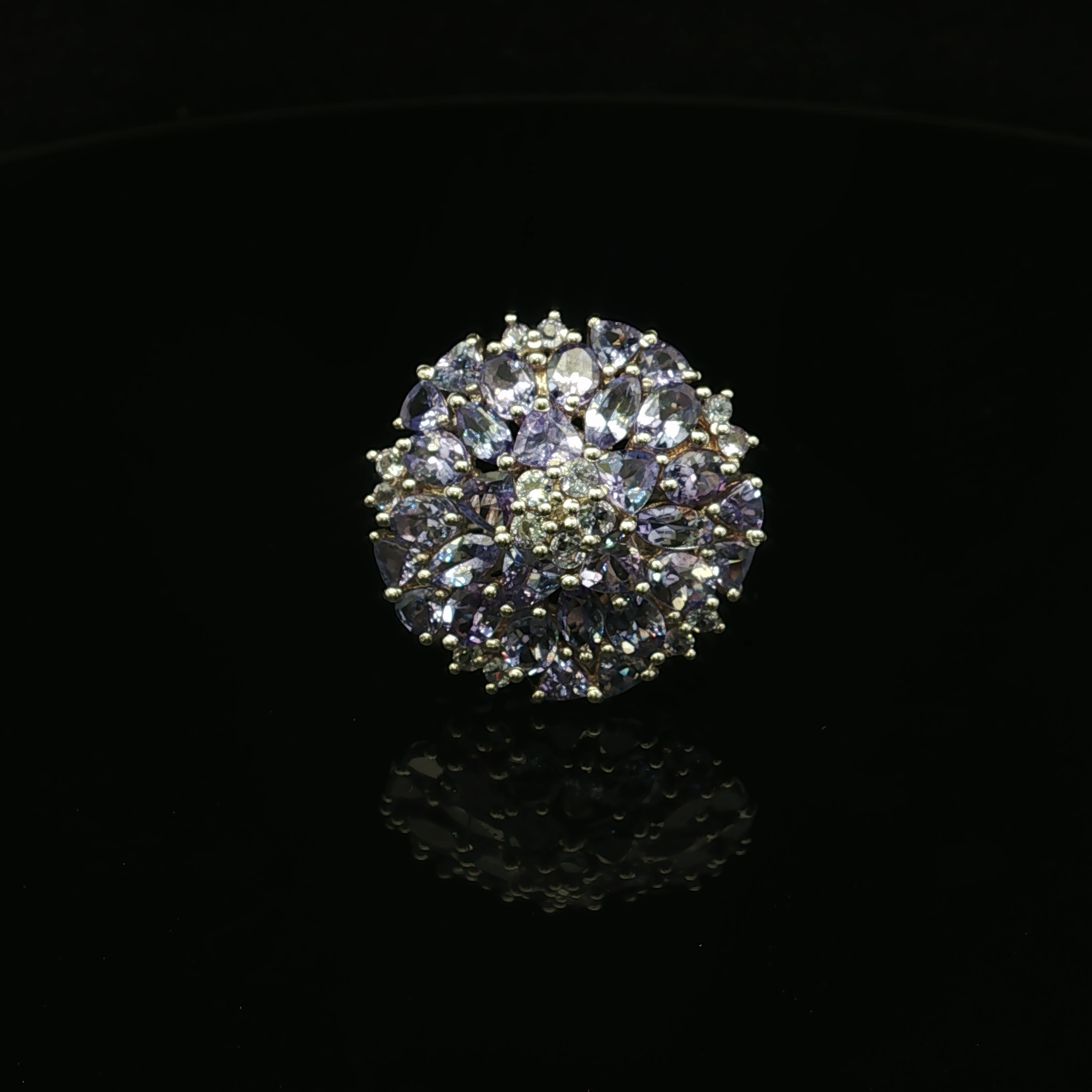 Harrieta Silver Tanzanite Cluster Ring