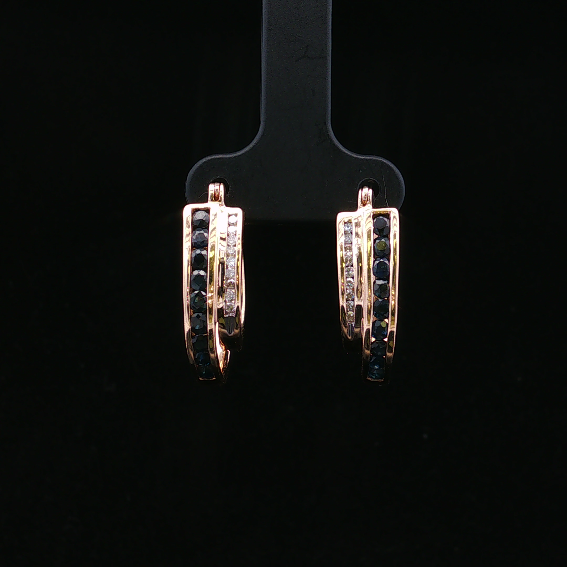 Lenarose 14K Sapphire & Diamond Double Hoops