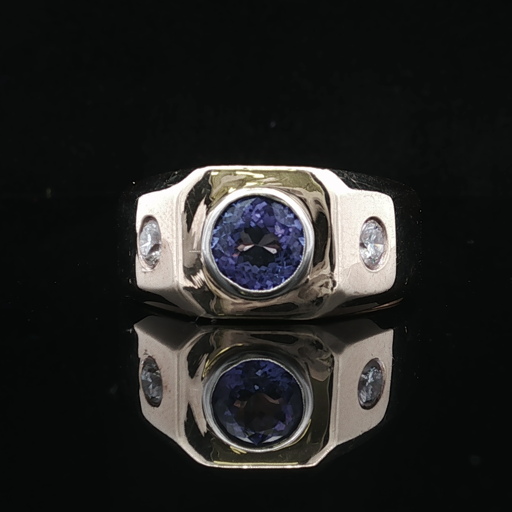 Castiel Tanzanite and Diamond Ring in 14K Yellow Gold