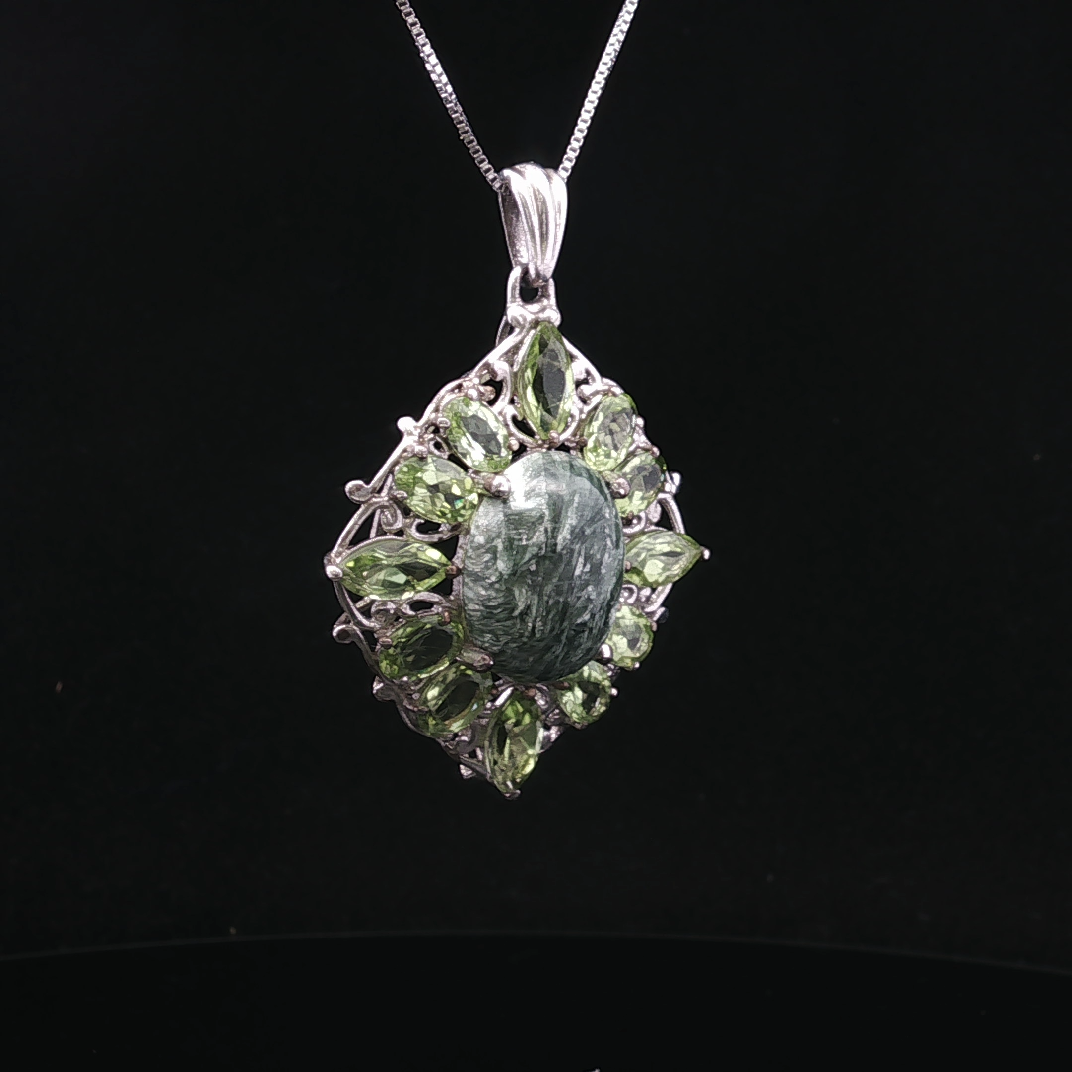 Agnesa Silver Zebra Jasper Necklace