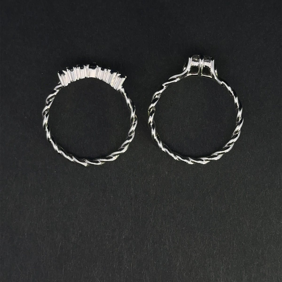 Aquaria 14k White Gold Diamond & Sapphire Wedding Set