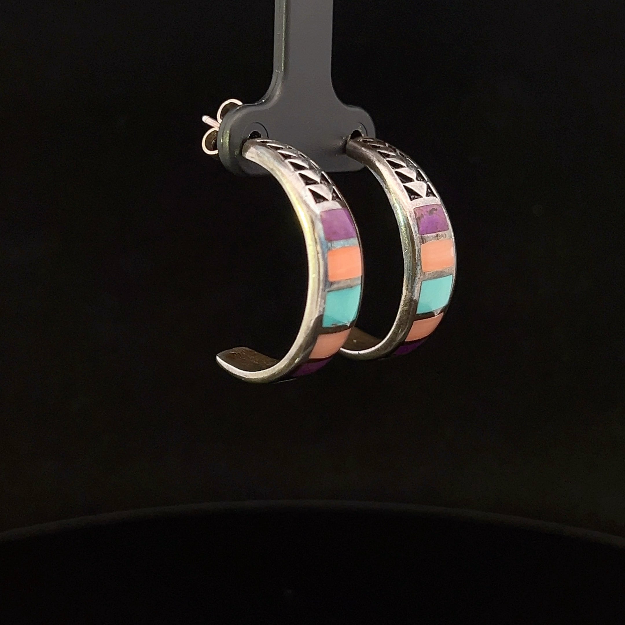 Wanda S/S Multi Stone Inlay Hoops