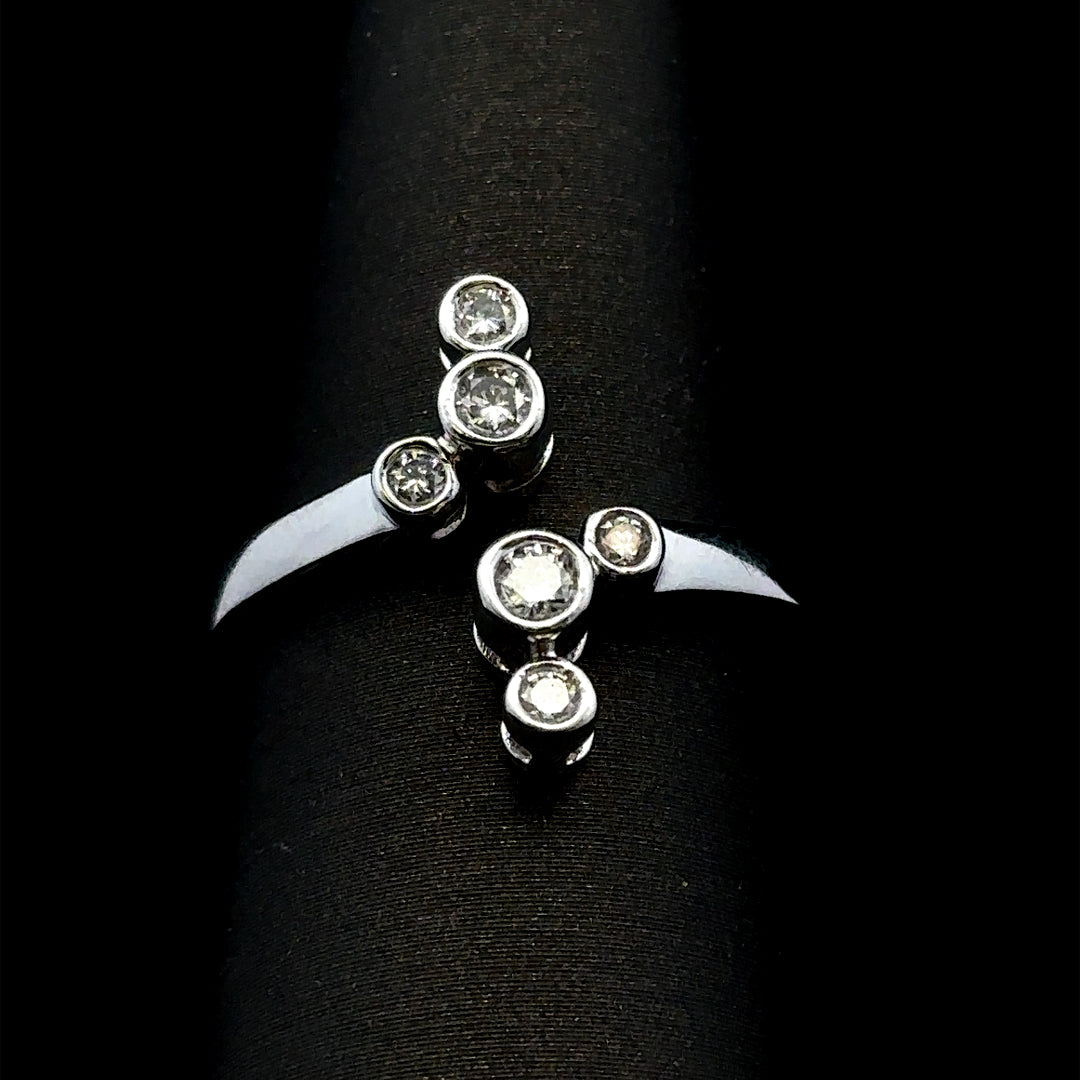 Aniyah 14K White Gold .44 Ct Six-Stone Bezel Set Ring
