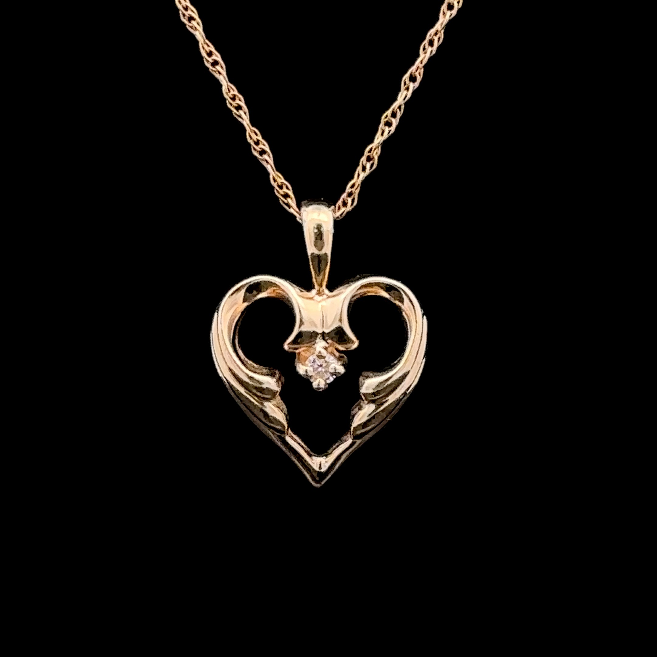 Rebecca 14K Yellow Gold Heart Necklace with Diamond