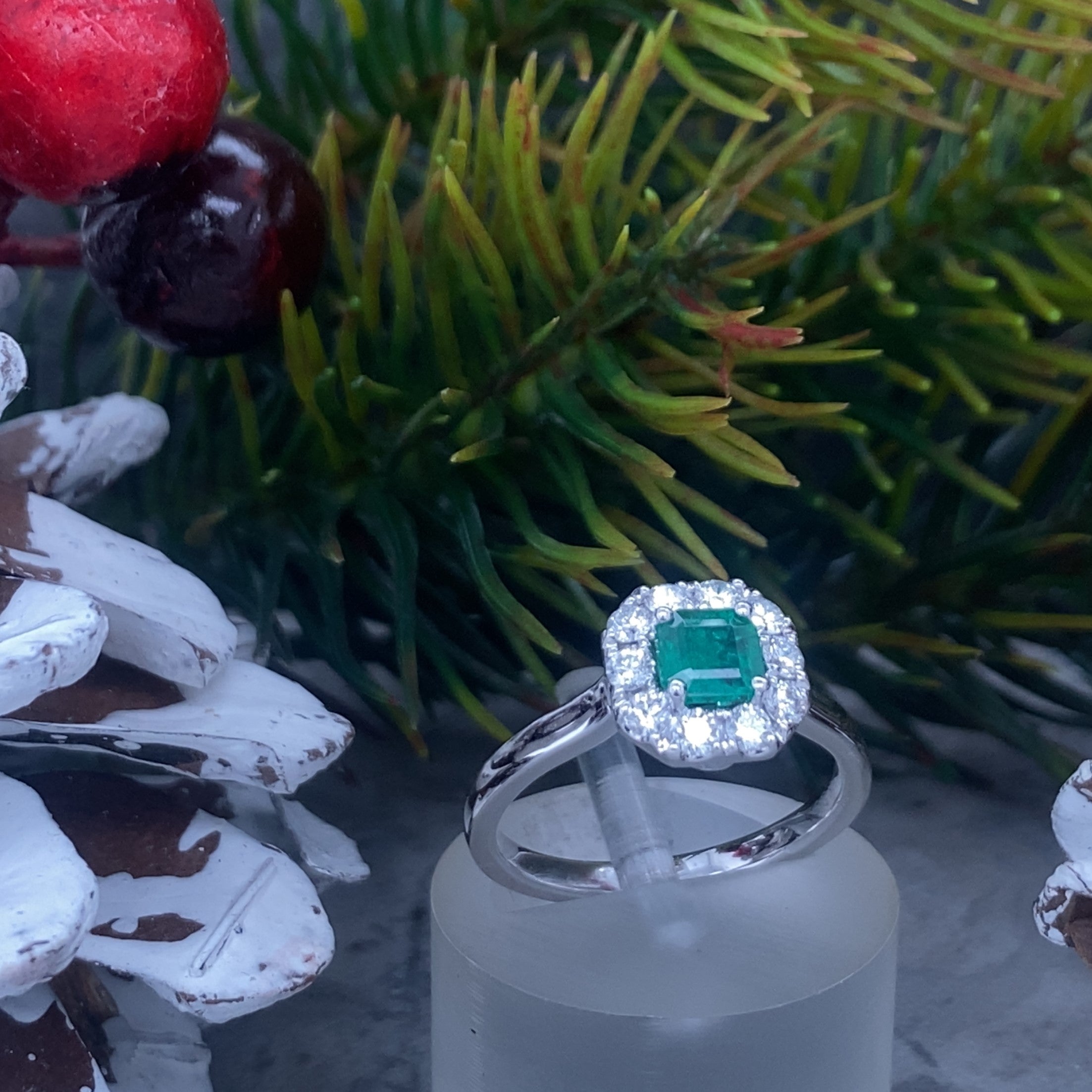 Lennon Emerald with Diamond Ring