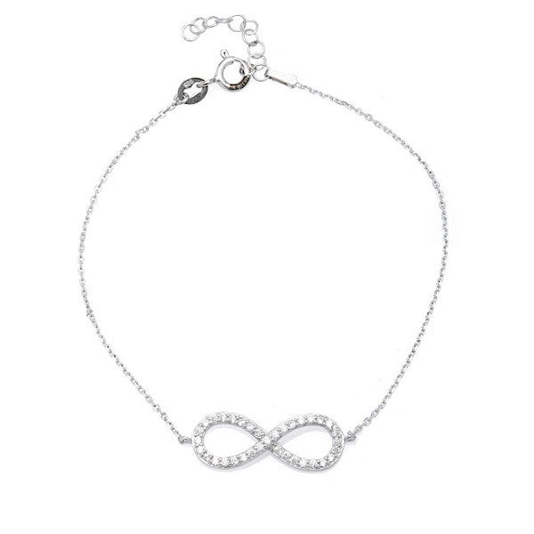 Infinity Bracelet in Silver with CZs