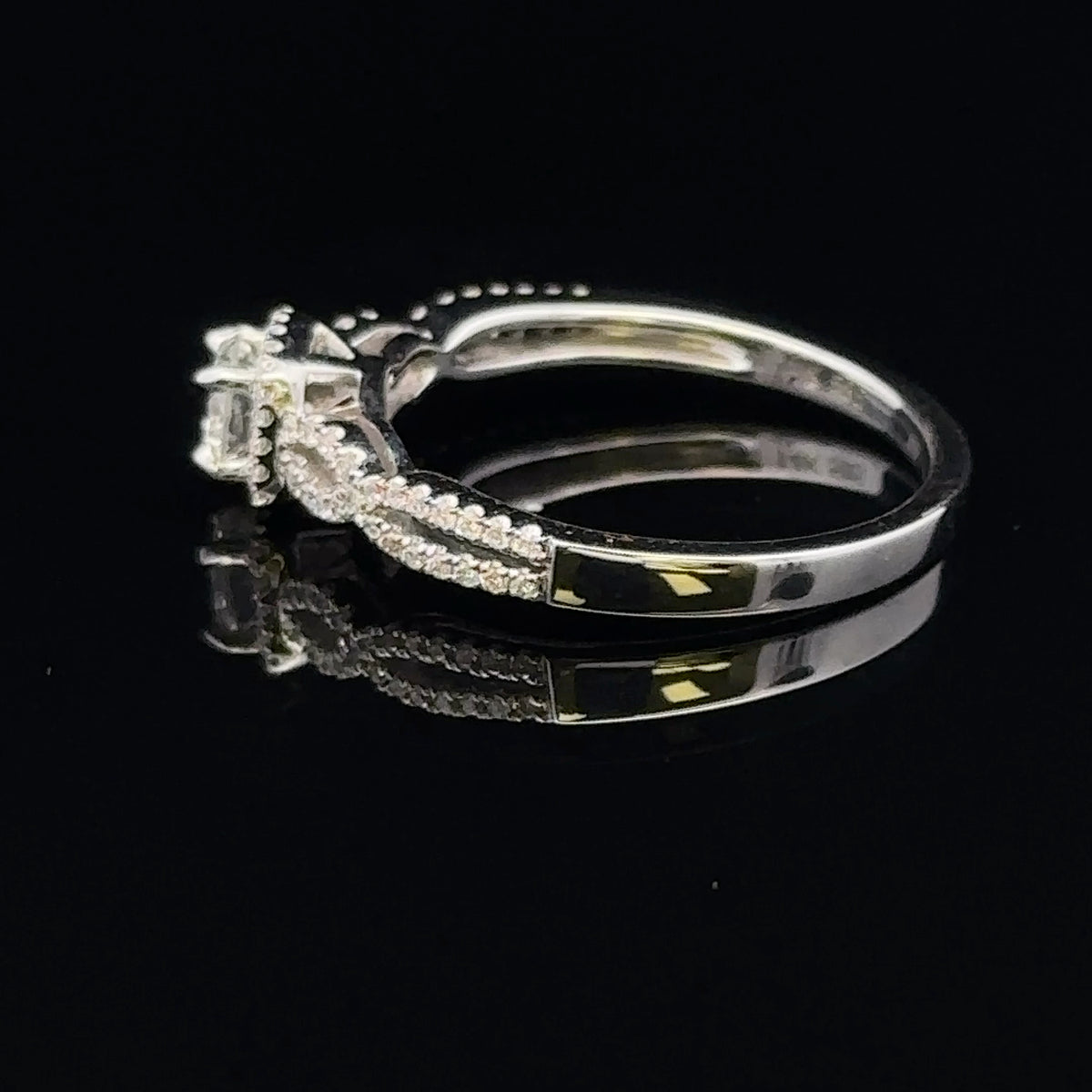 Marley 14k White Gold .48ctw Diamond Halo Engagement Ring