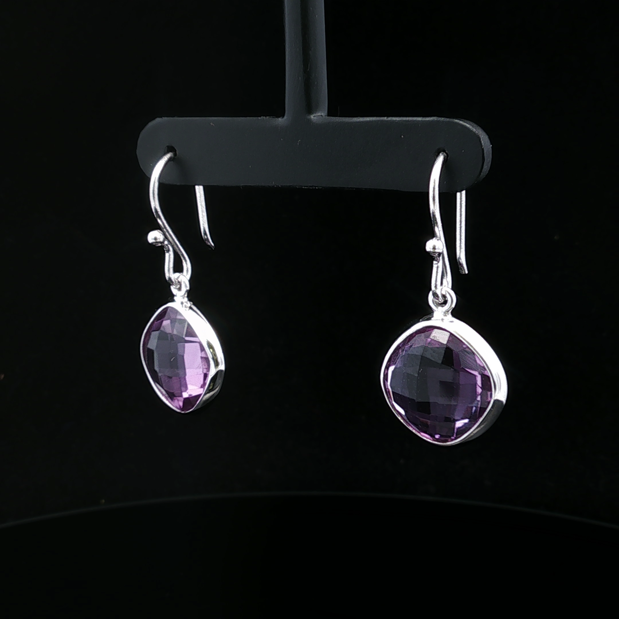 Wilhelmina Purple Stone Dangle Earrings