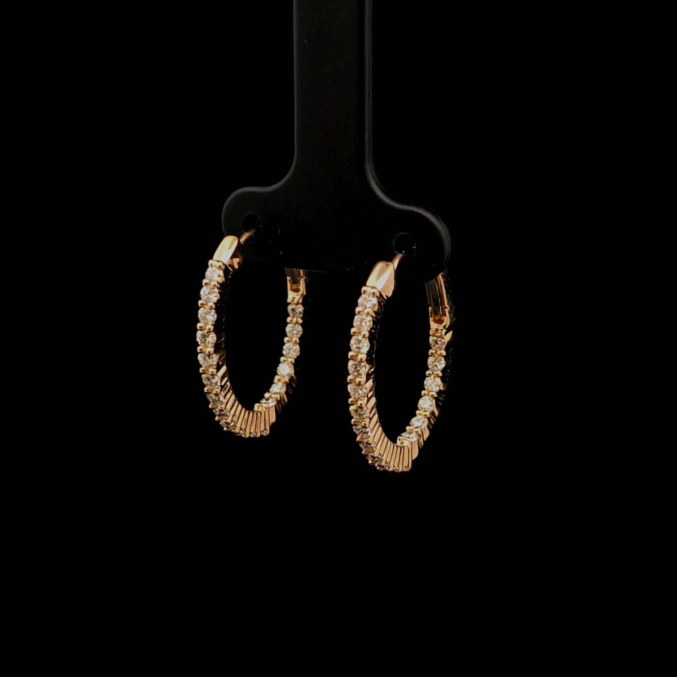 Emma 14K Yellow Gold Medium Hoops with 1.00ct Diamond