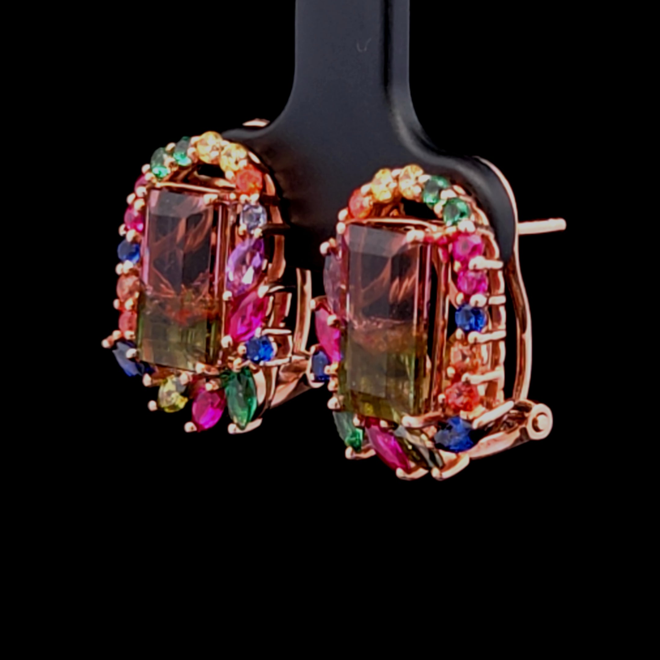 Paris Rose Gold Gemstone Earrings