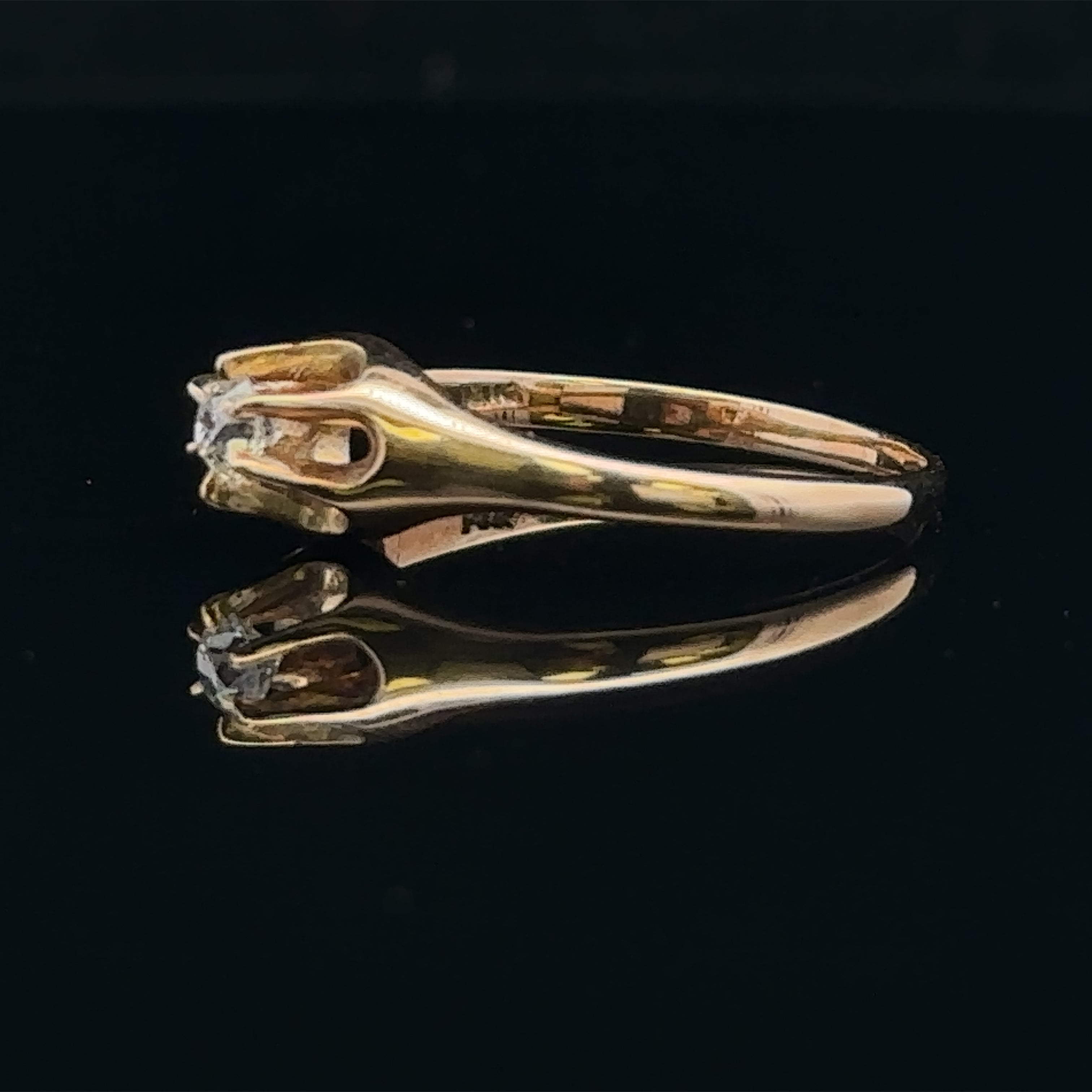 Nina 14KY .15CT Round Diamond Belcher Engagement Ring