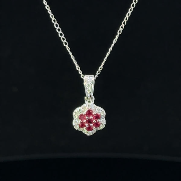 Veleska Jewelry 14K white gold flower necklace