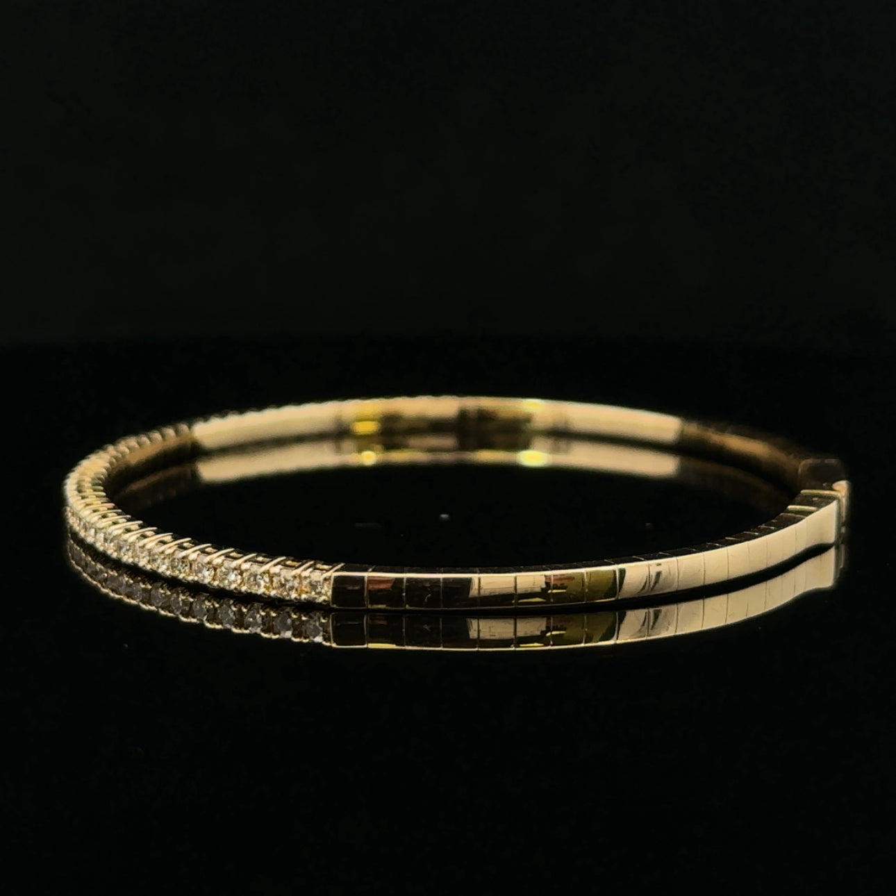 Maeve 14K Yellow Gold Polished Bangle with 1.00ct Diamonds