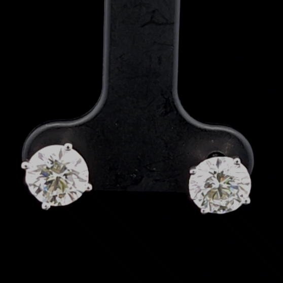 14K White Gold 2.00CTW Lab Diamond Stud Earrings