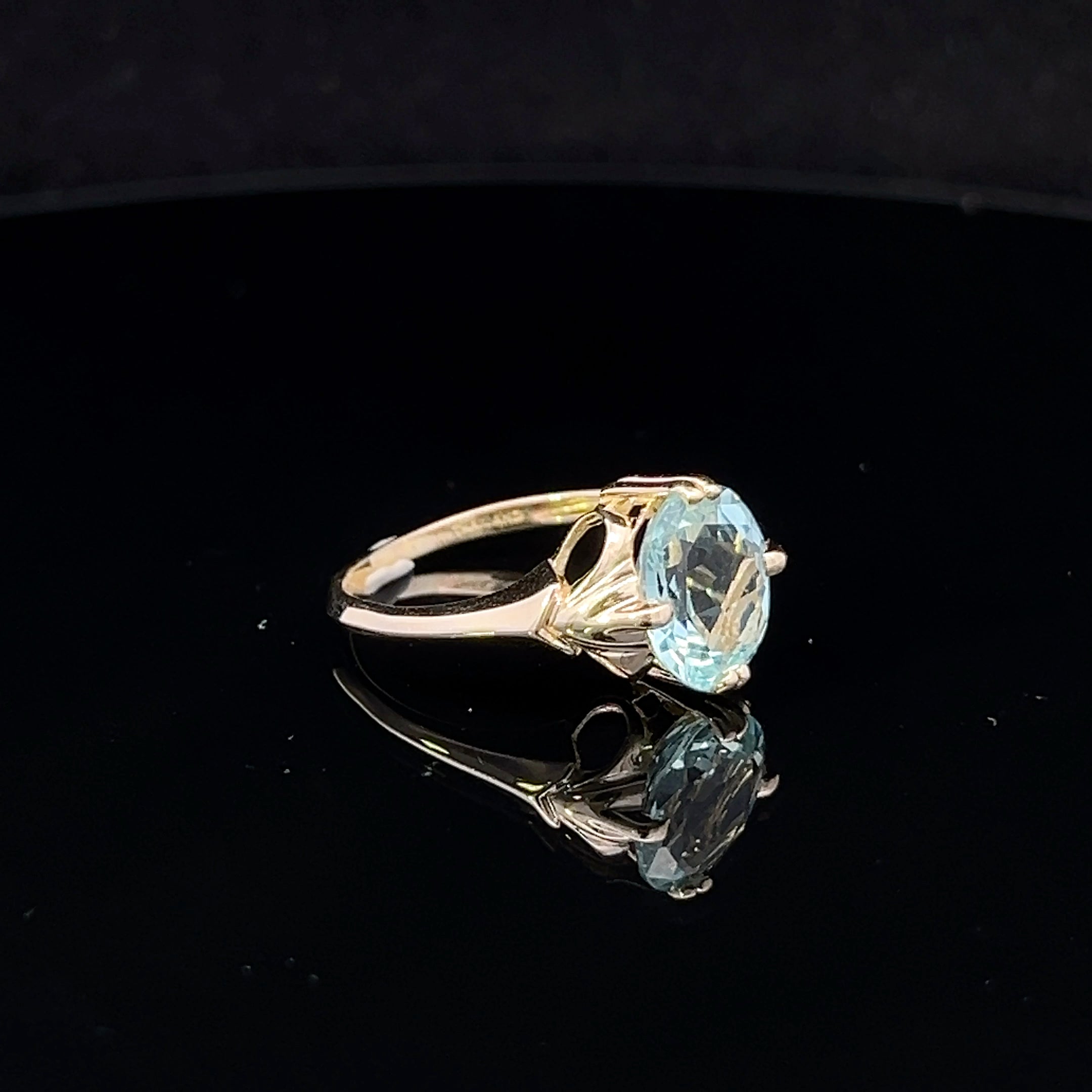Elisabeth 14K Yellow Gold Oval Aquamarine Topaz Ring