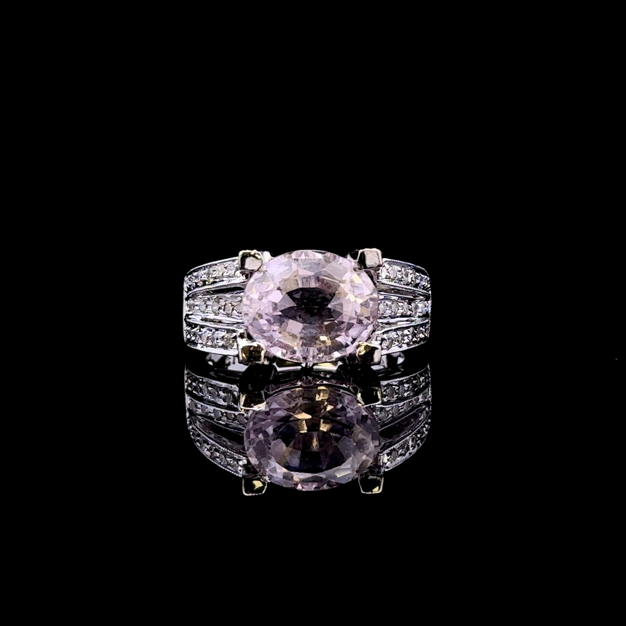 Bexley 14K White Gold Morganite and Diamond Ring