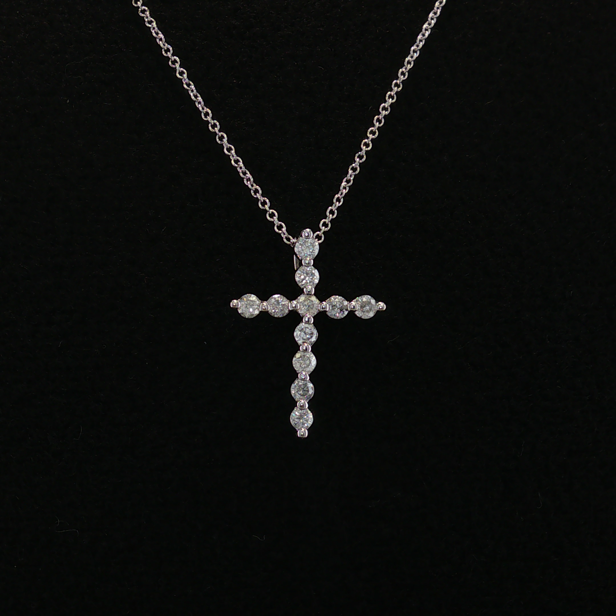 Felicia 14K White Gold Diamond Cross Necklace – 0.33 CTW