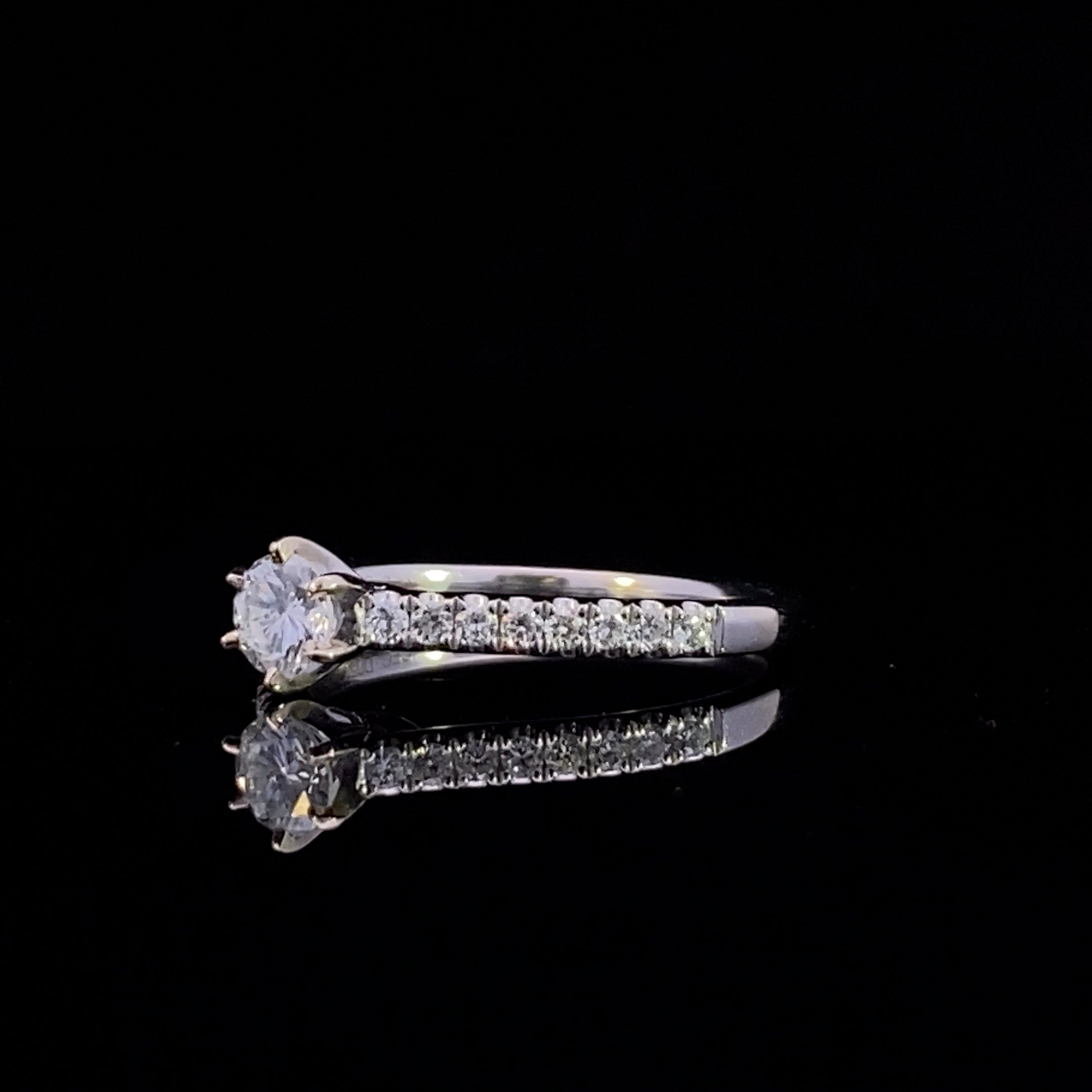 Lilyanna 14K White Gold .54CTW Diamond Engagement Ring