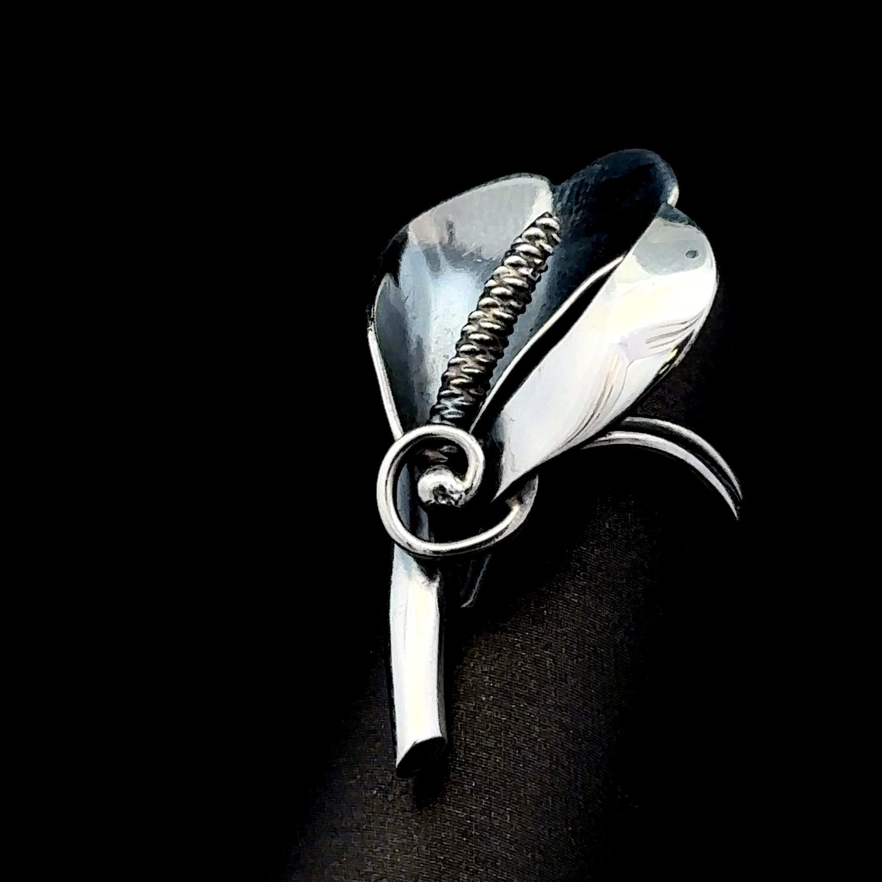 Folmere Denmark Antiqued Silver Flower Ring